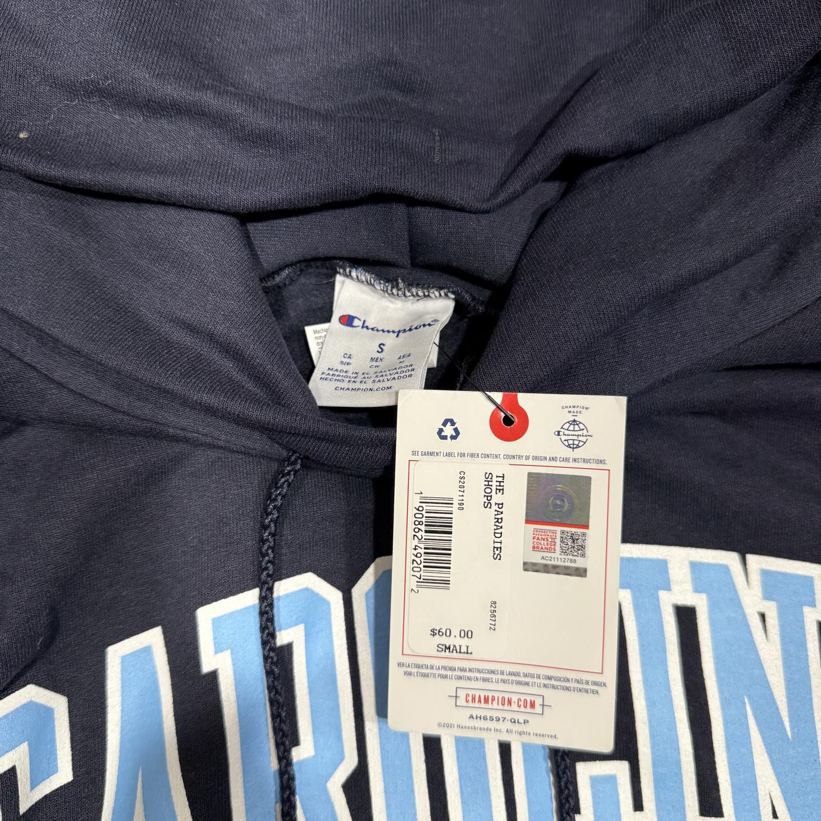 Champion Champion UNC Carolina Navy Blue Hoodie Size US S / EU 44-46 / 1 - 4 Thumbnail