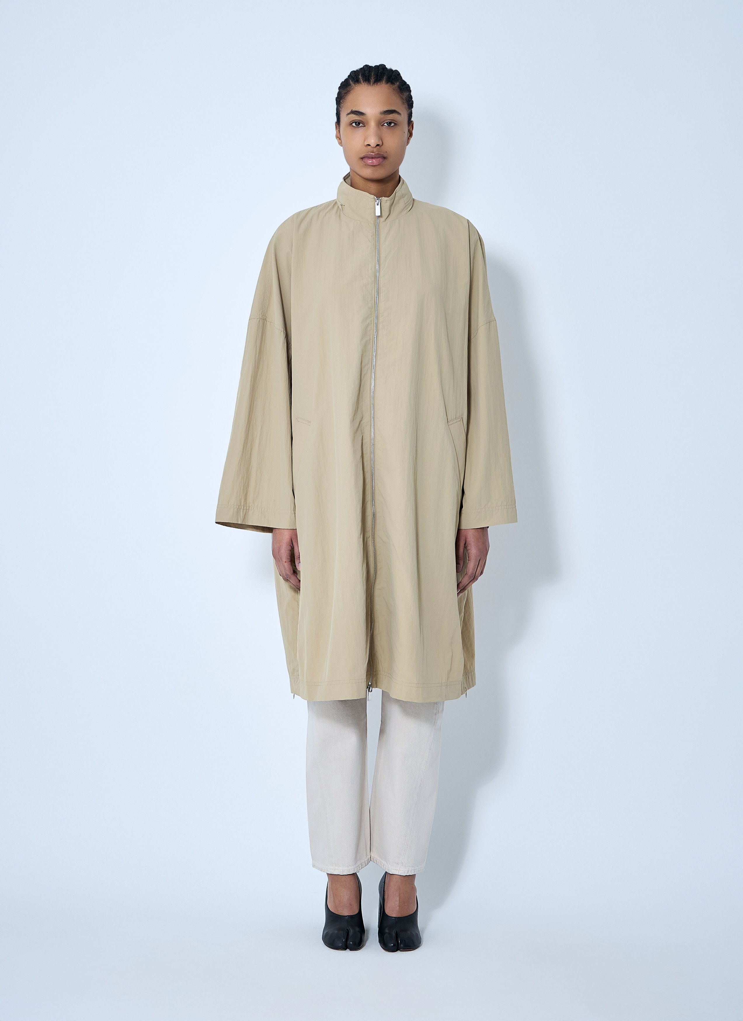 TOTEME ROUNDED COTTON NYLON COAT, Peanut Butter - Beamhill