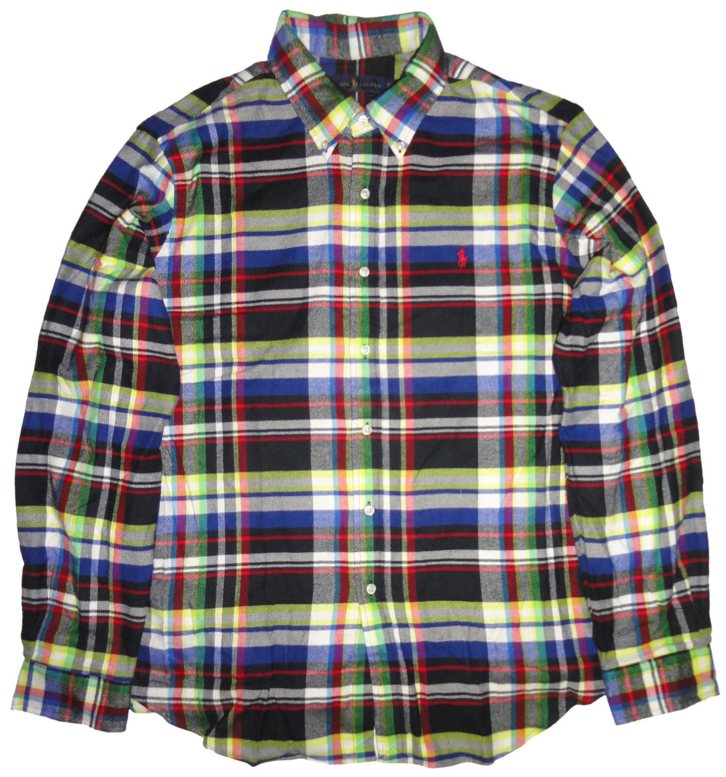 Polo Ralph Lauren Mens Flannel Button Down Shirt Plaid