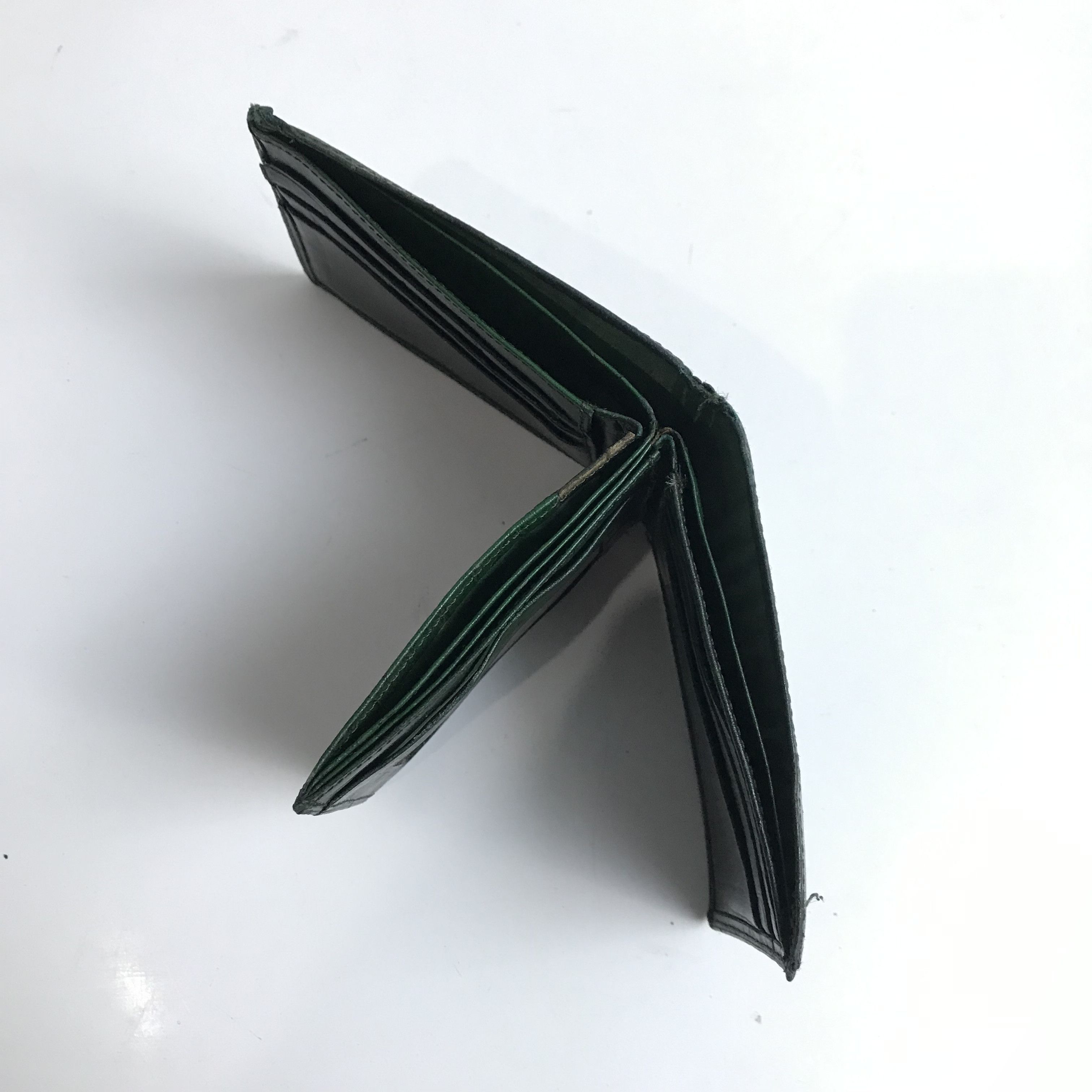 Genuine Leather × Leather × Vintage Vintage Crocodile green raw leather wallet Size ONE SIZE - 7 Thumbnail