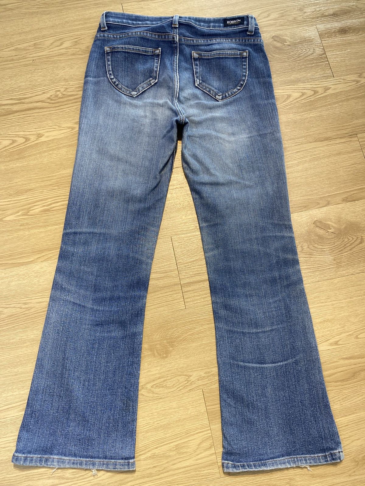 If Six Was Nine Japanese Brand Blue Wash Style Flare Distress Jeans Size US 29 - 3 Thumbnail