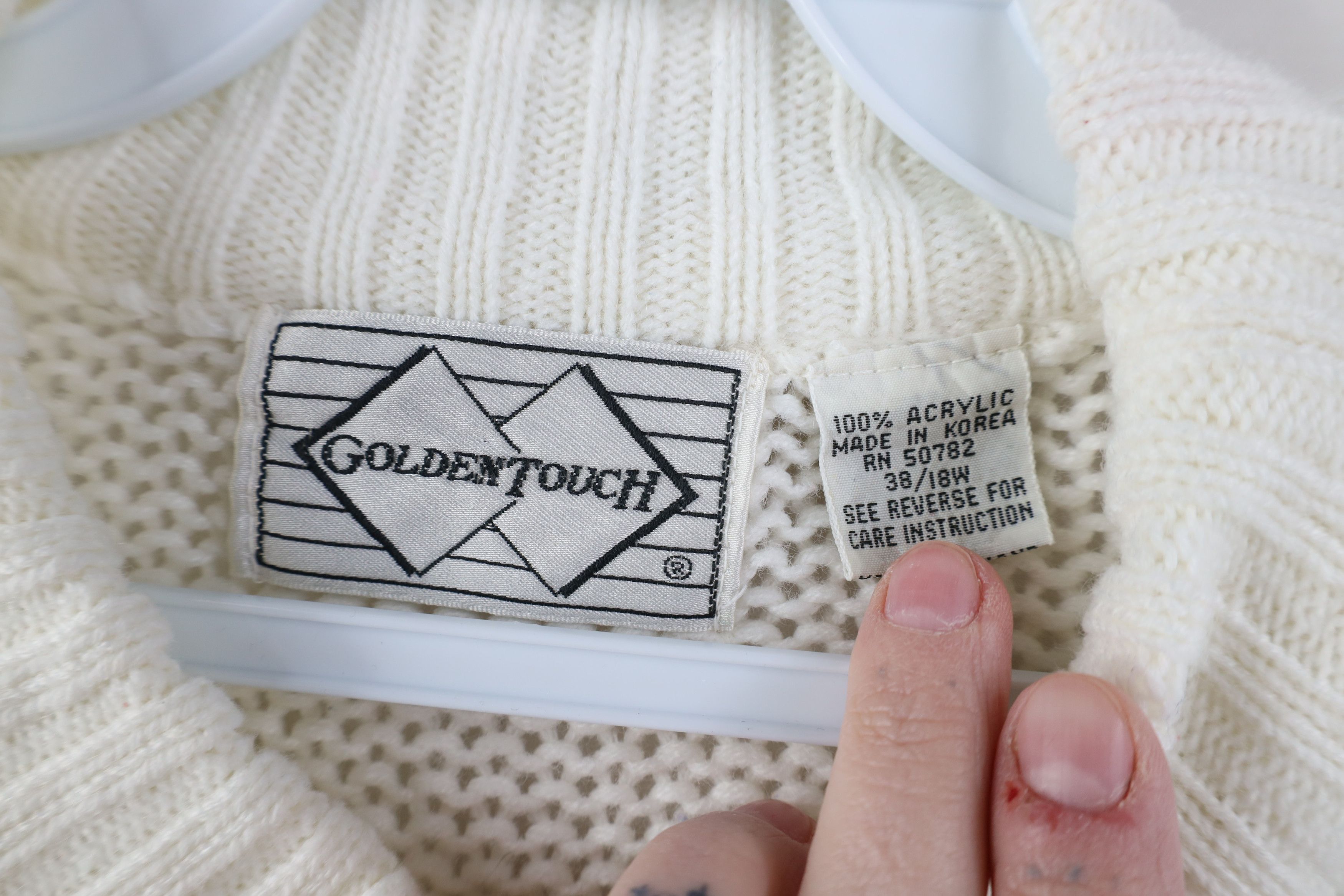 Vintage Vintage 80s 90s Streetwear Puppy Dog Knit Sweater White Size XXL / US 16-18 / IT 52-54 - 8 Thumbnail