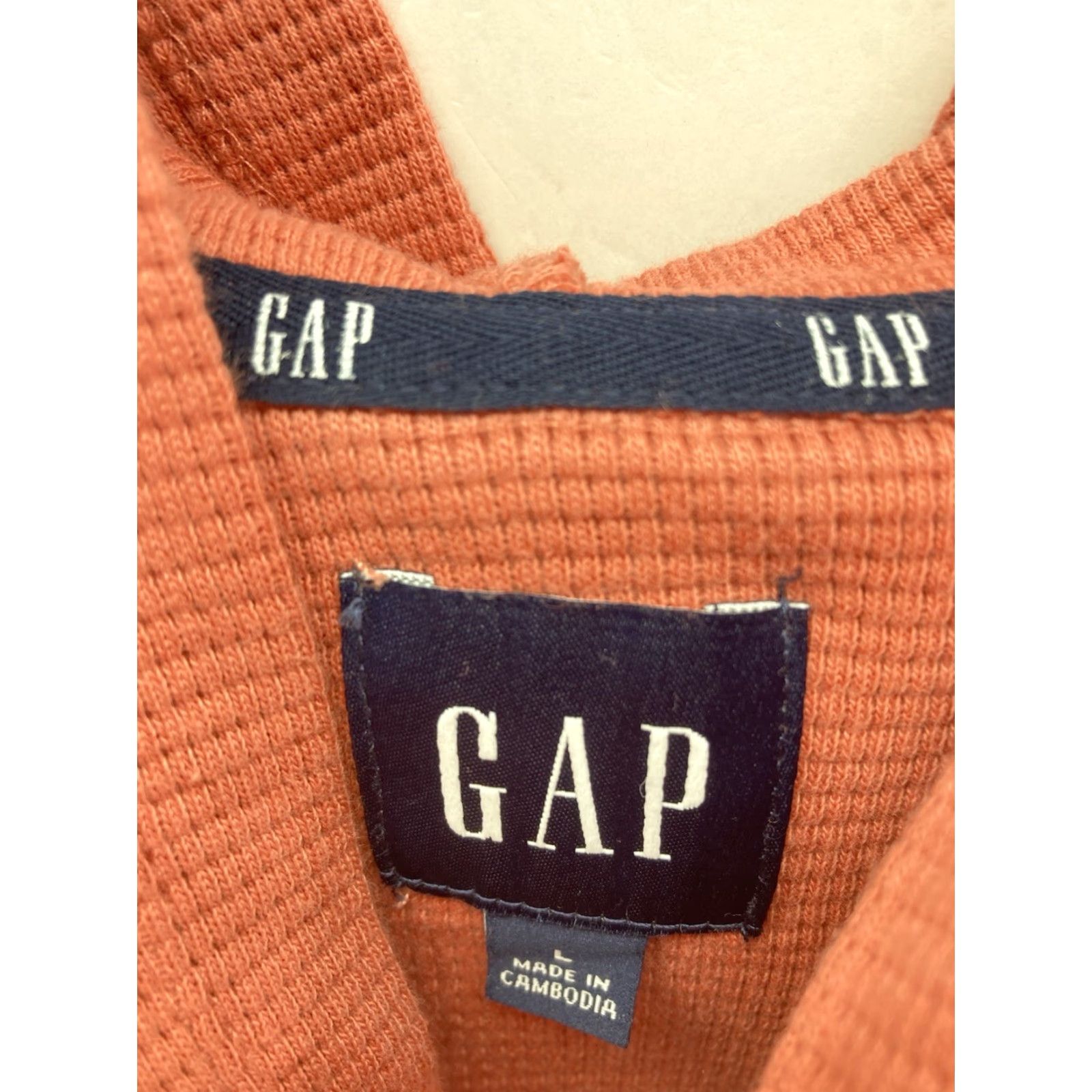 Gap Gap Hoodie Shirt Men L Coral Waffle Henley Pullover Long Sleeve NWT Size US L / EU 52-54 / 3 - 7 Thumbnail