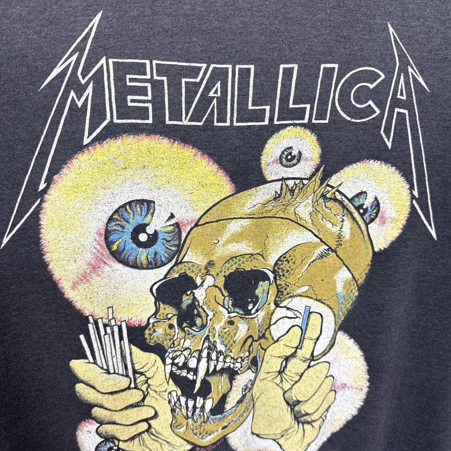Vintage VINTAGE Metallica T-Shirt Band 1988 The Shortest Straw Large Black Mens Shirt Graphic Print 90s Tour Tee Size US L / EU 52-54 / 3 - 7 Thumbnail