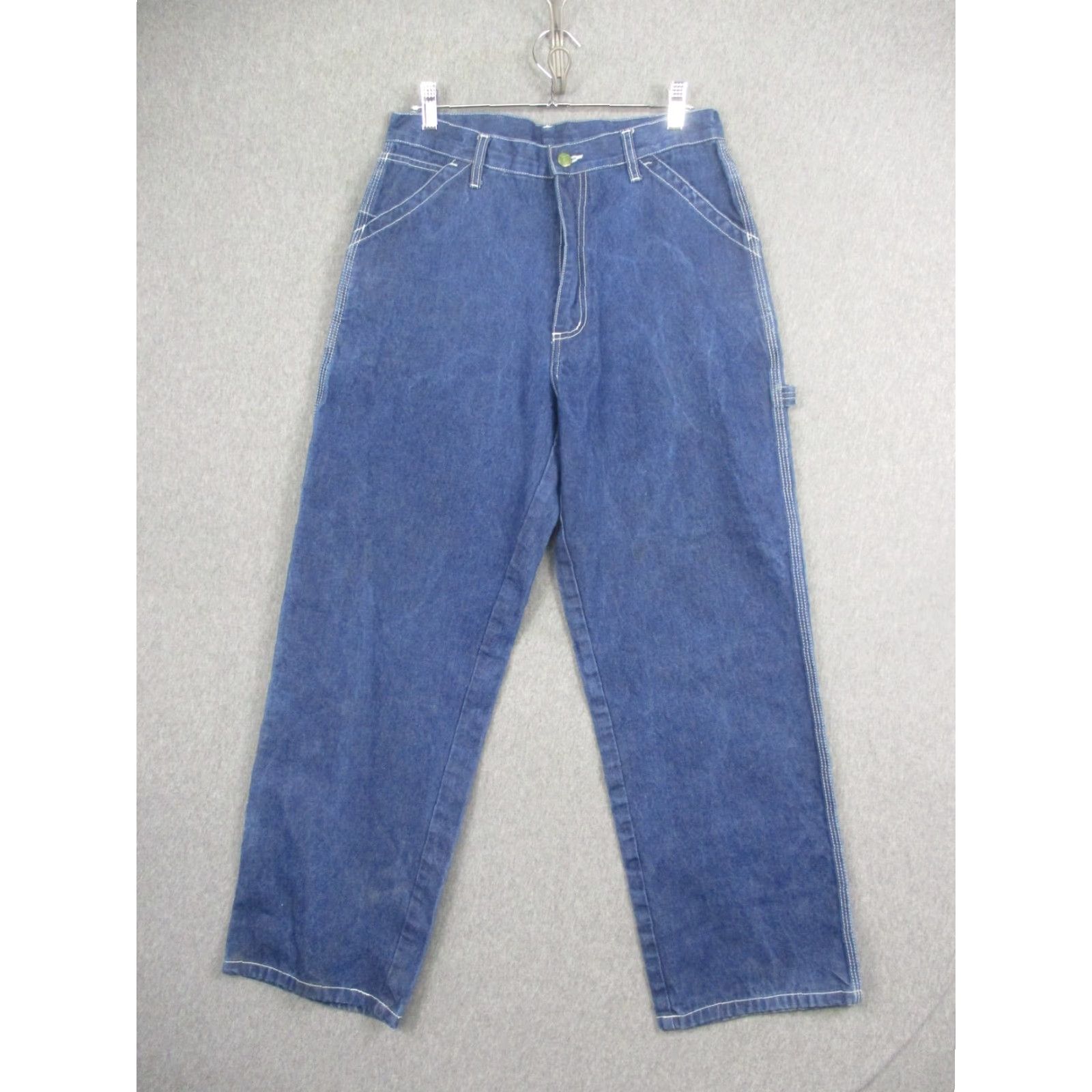Denime Liberty Jeans Mens 30x28 Blue Relaxed Fit Denim Workwear PANTS Carpenter Straight Pocket Hammer Loop Mens Size US 30 / EU 46 - 2 Thumbnail