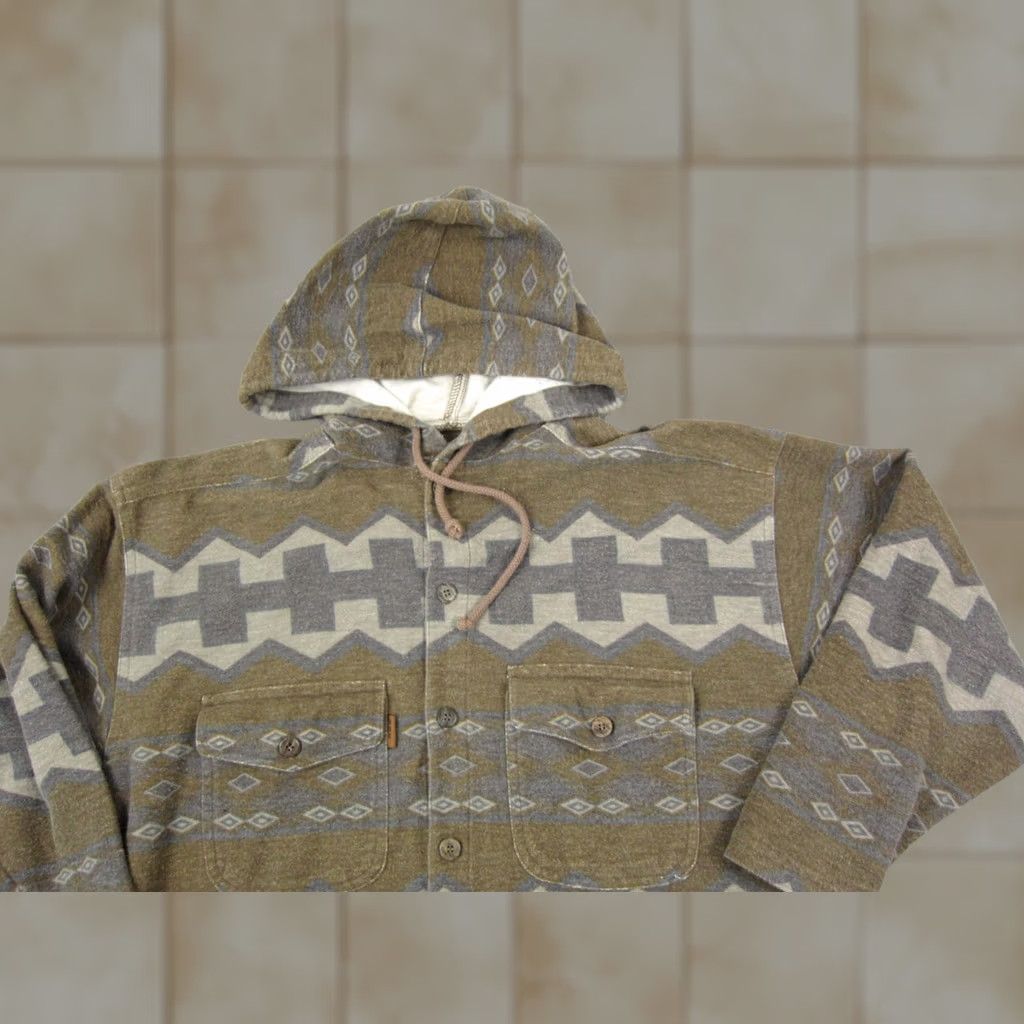 Vintage VINTAGE Bugle Boy Hoodie Teens XL Green 90s 80s Cardigan Logo Lightweight Flannel Shirt Mens Womens Boys Girls Size US XL / EU 56 / 4 - 1 Thumbnail