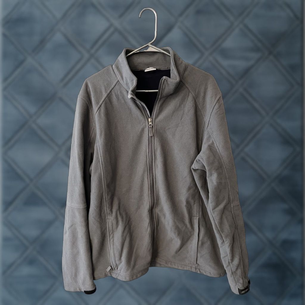 Lands' End Lands End Mens Large Tall LT Gray Fleece Full Zip Mock Neck Long Sleeve Jacket Size US L / EU 52-54 / 3 - 1 Thumbnail