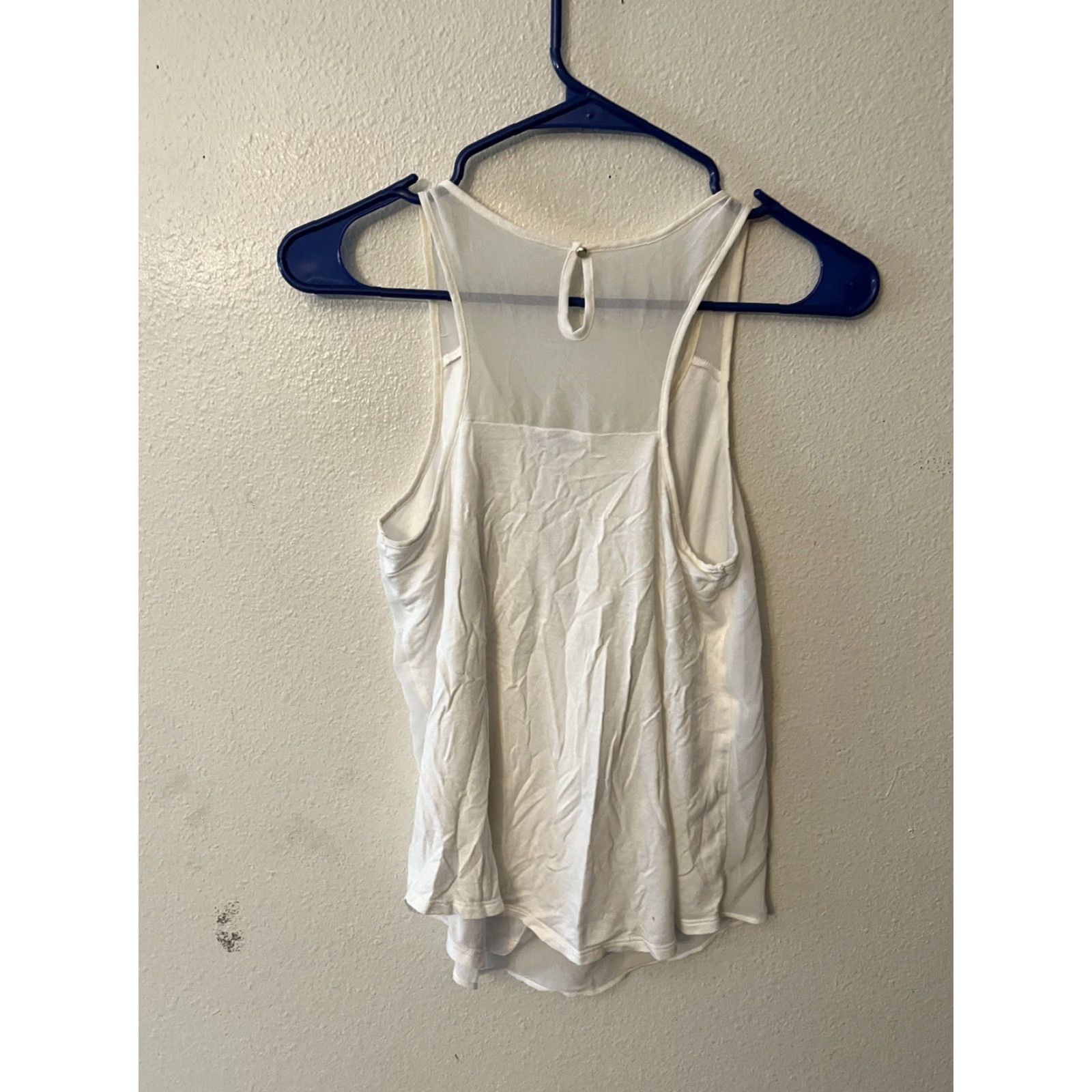 Express Express Tank Womens XS White Polyester Round Neck Solid Stretch Blouse Shirt Bib Size XS / US 0-2 / IT 36-38 - 2 Thumbnail