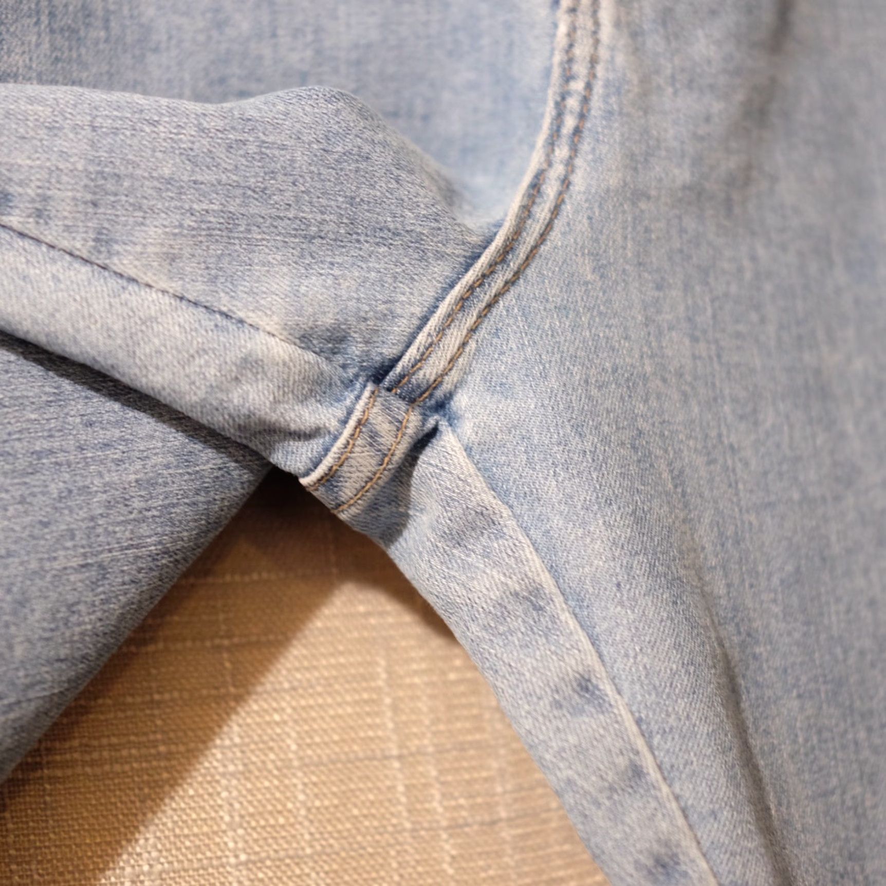 Lee Lee Jeans Relaxed Fit Straight Leg Jeans Stretch Womens Size 14 Petites Short Blue Cotton/Polyester/Spandex Denim Inseam 29 in Size 36" / US 14 / IT 50 - 4 Thumbnail