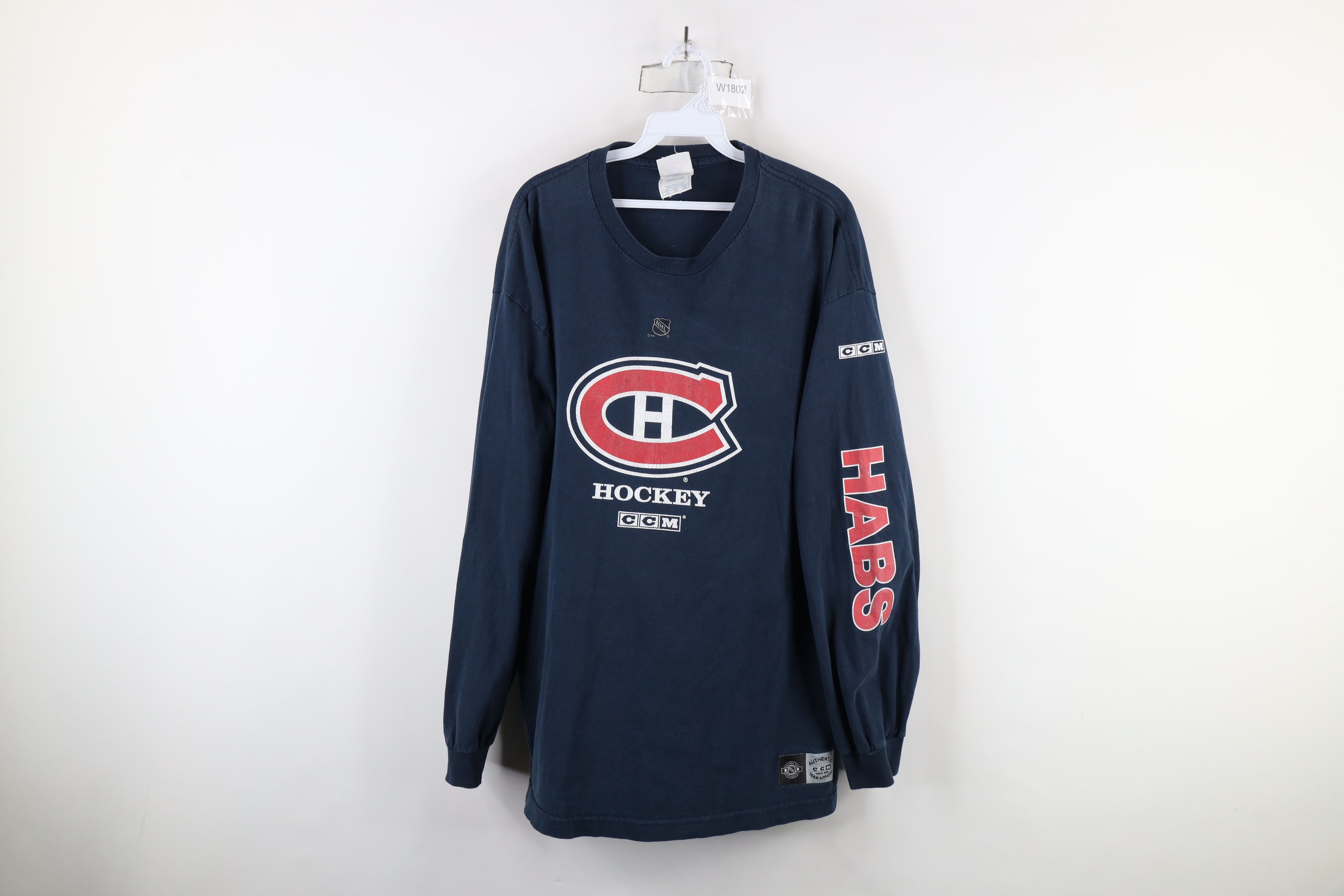 Vintage Vintage 90s CCM Canadiens Hockey Long Sleeve T-Shirt Size US XL / EU 56 / 4 - 1 Thumbnail