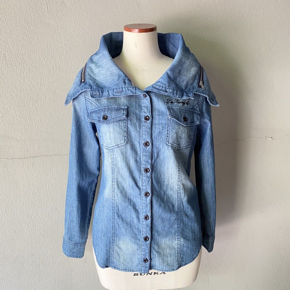 LIZ LISA LIZ LISA döll Light Blue Denim High-Collar Shirt Size M / US 6-8 / IT 42-44 - 25 Thumbnail