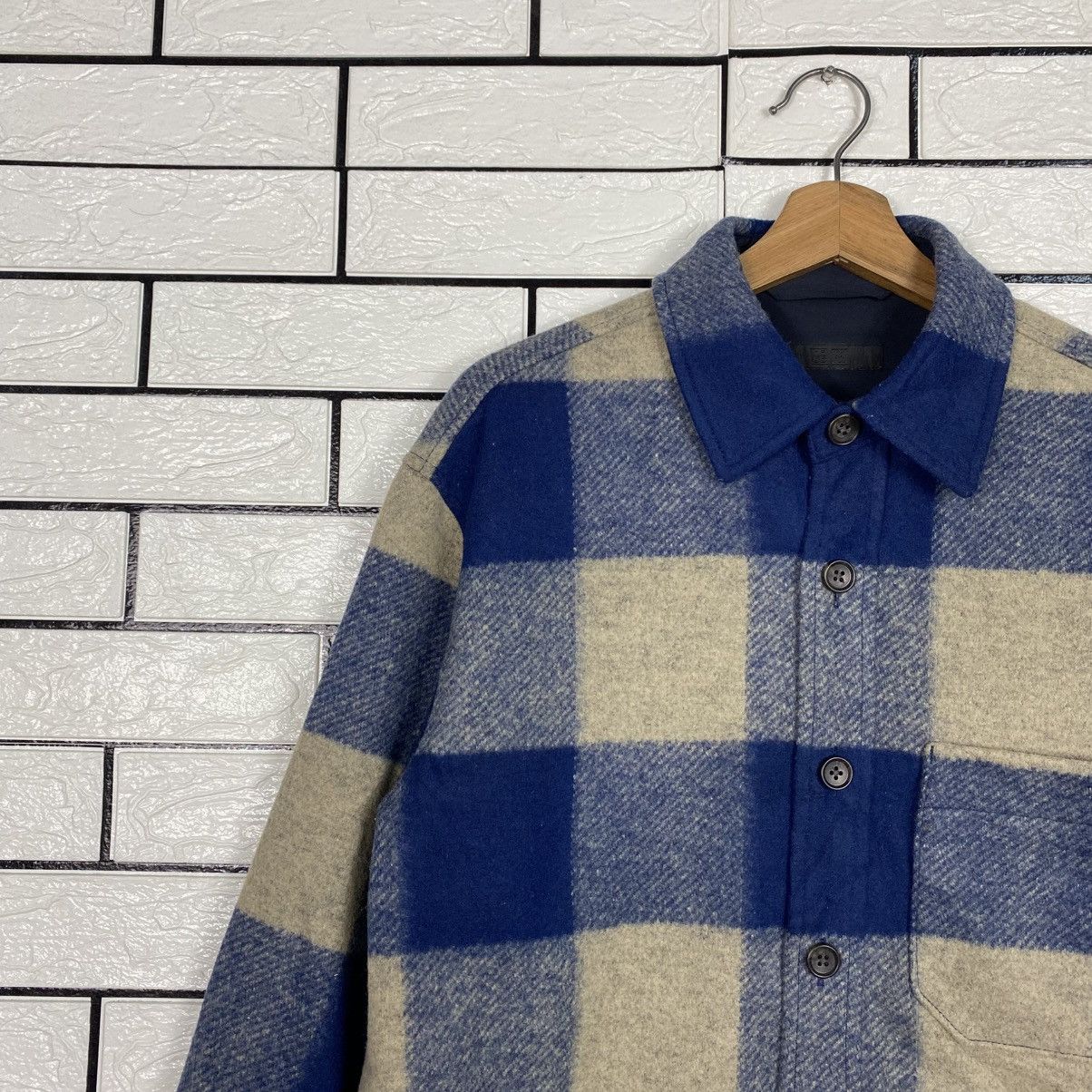 Japanese Brand 📌Vintage Wool Button Jacket Uniqlo Tartan Issey Miyake Size US S / EU 44-46 / 1 - 8 Thumbnail