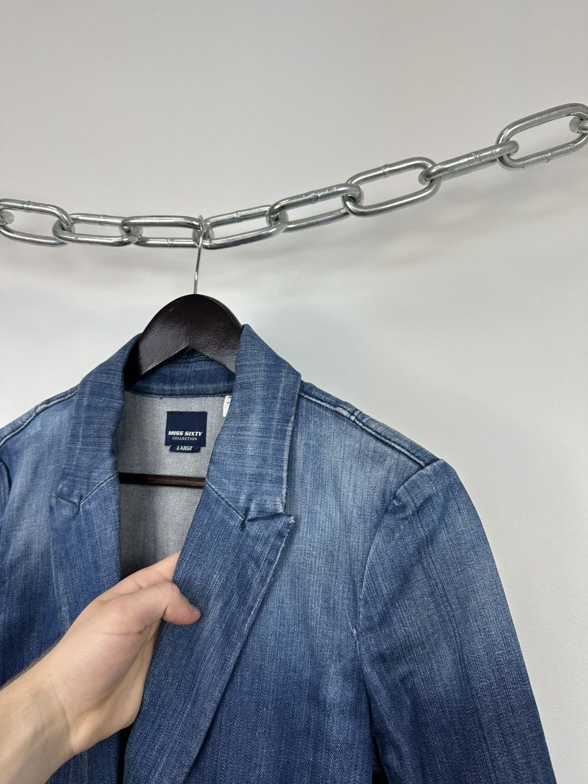 Miss Sixty Vintage Miss Sixty Avant Garde Y2K Crazy Biker Denim Jacket Size L / US 10 / IT 46 - 9 Thumbnail