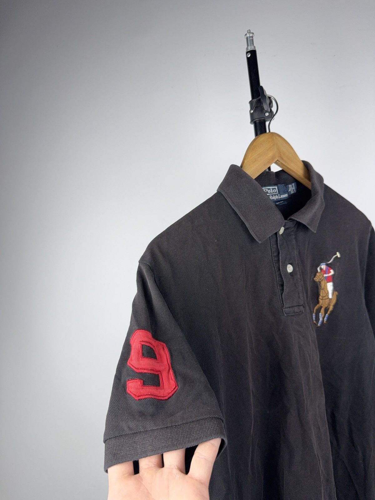 Polo Ralph Lauren Vintage 90s Polo Ralph Lauren #9 Big Pony Faded Polo Shirt Size US L / EU 52-54 / 3 - 2 Thumbnail