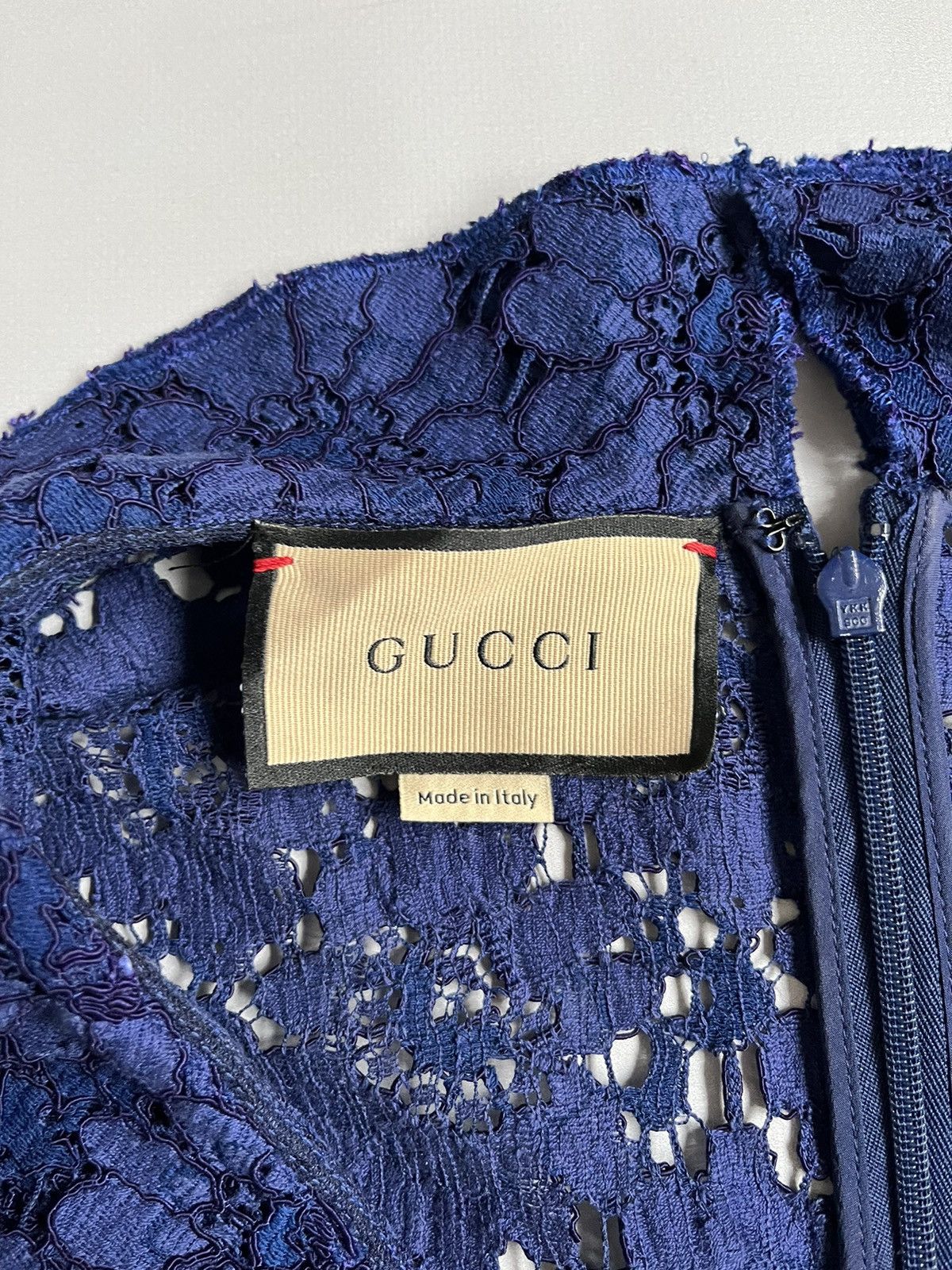 Gucci Gucci Blue Floral Lace Polyamide Dress Size M / US 6-8 / IT 42-44 - 4 Thumbnail