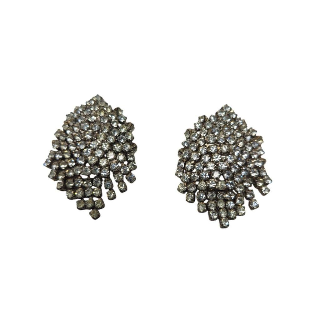 Vintage Vintage Cascading Rhinestone Clip-On Earrings Size ONE SIZE - 2 Thumbnail