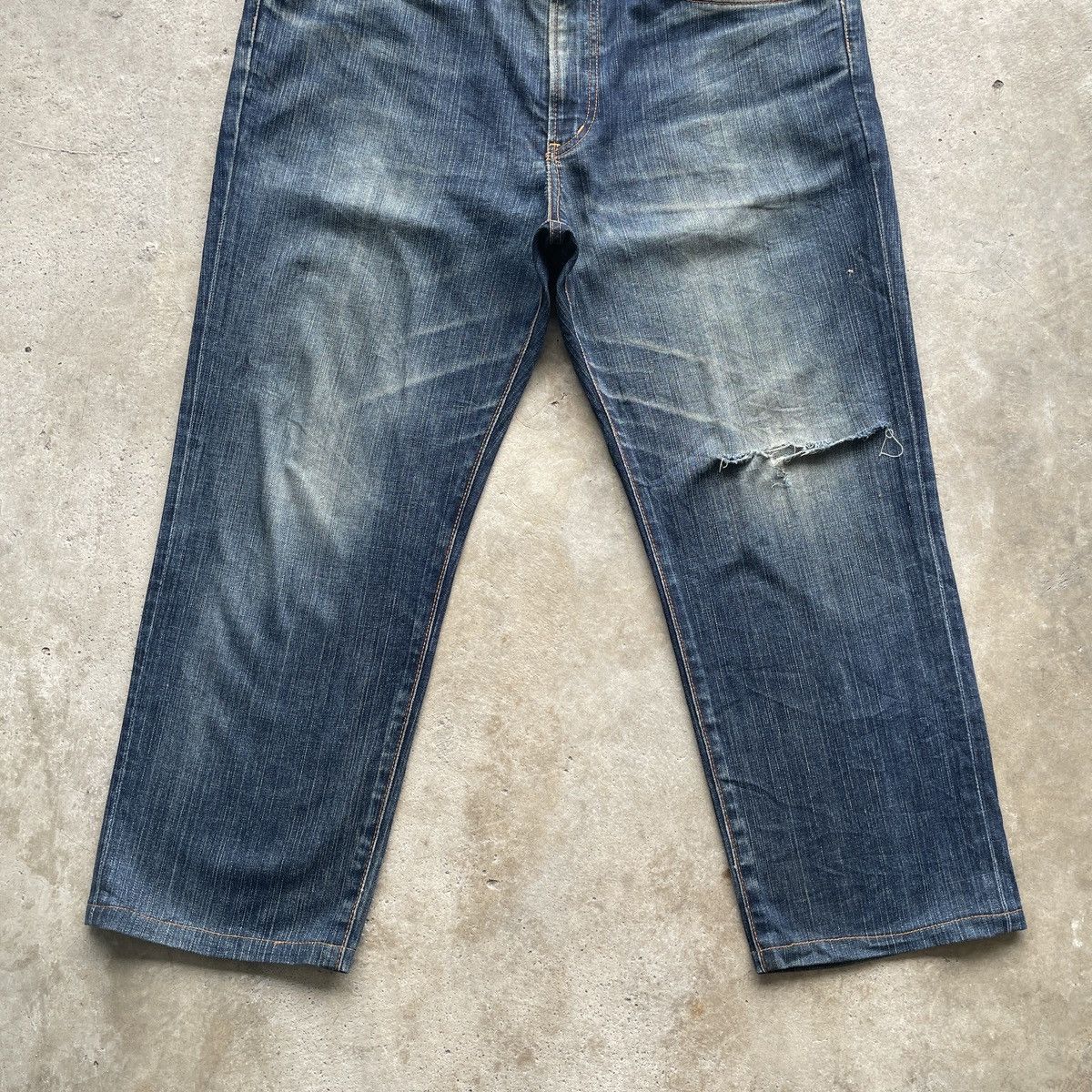 Edwin W39x26.5💥 Vintage Edwin Distressed Faded Jeans Pants Denim Size US 39 - 4 Thumbnail