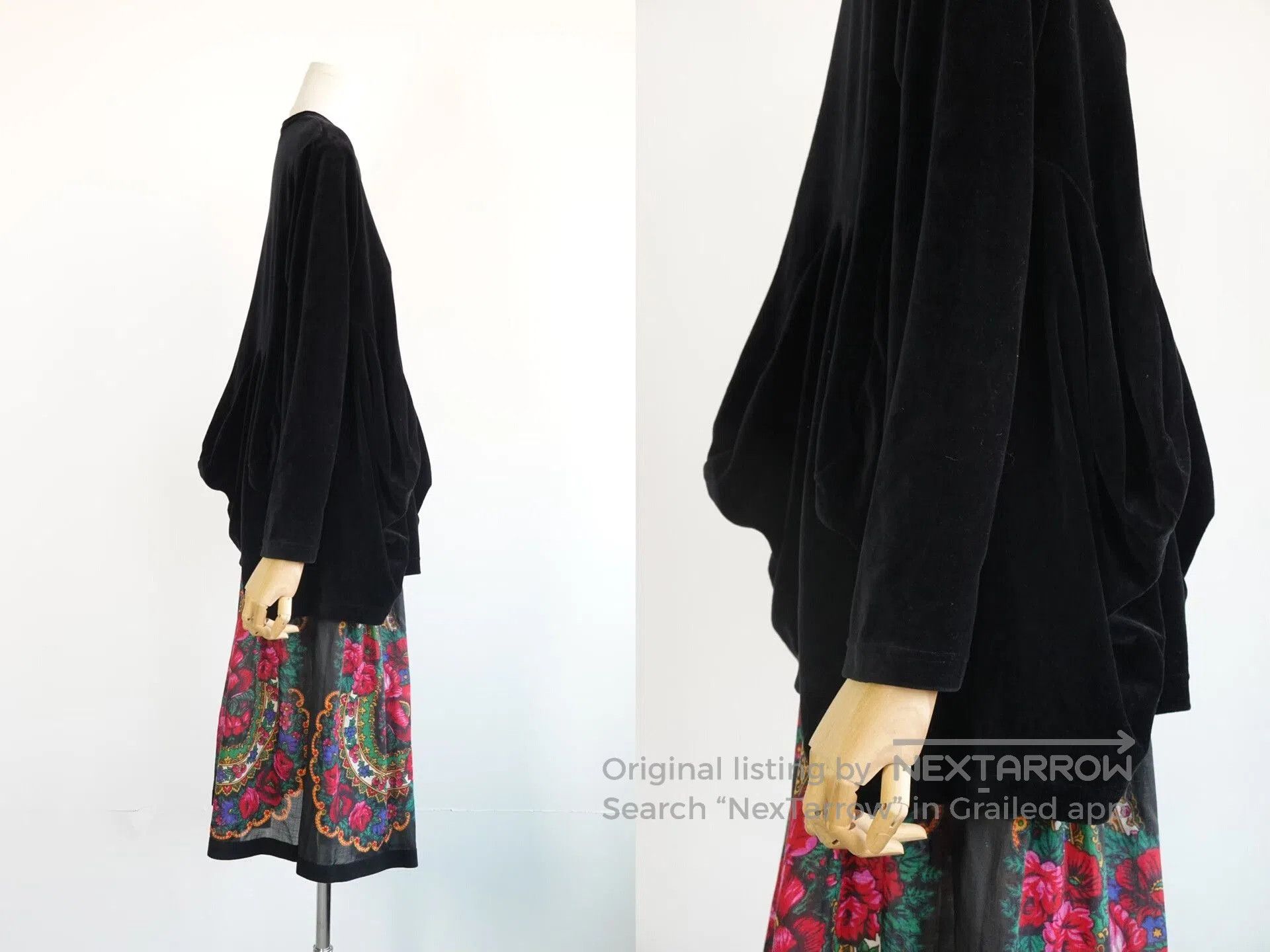 CDG by Comme des Garcons Black Velvet Volume Structure Top. Size S / US 4 / IT 40 - 4 Thumbnail