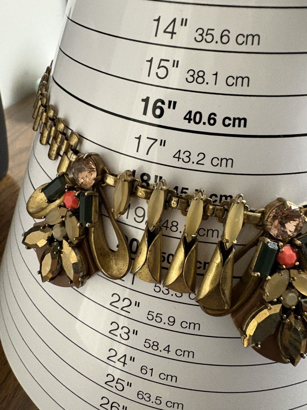J.Crew J.Crew Statement Necklace Gold Tone Rhinestone Bib Collar Size ONE SIZE - 8 Thumbnail