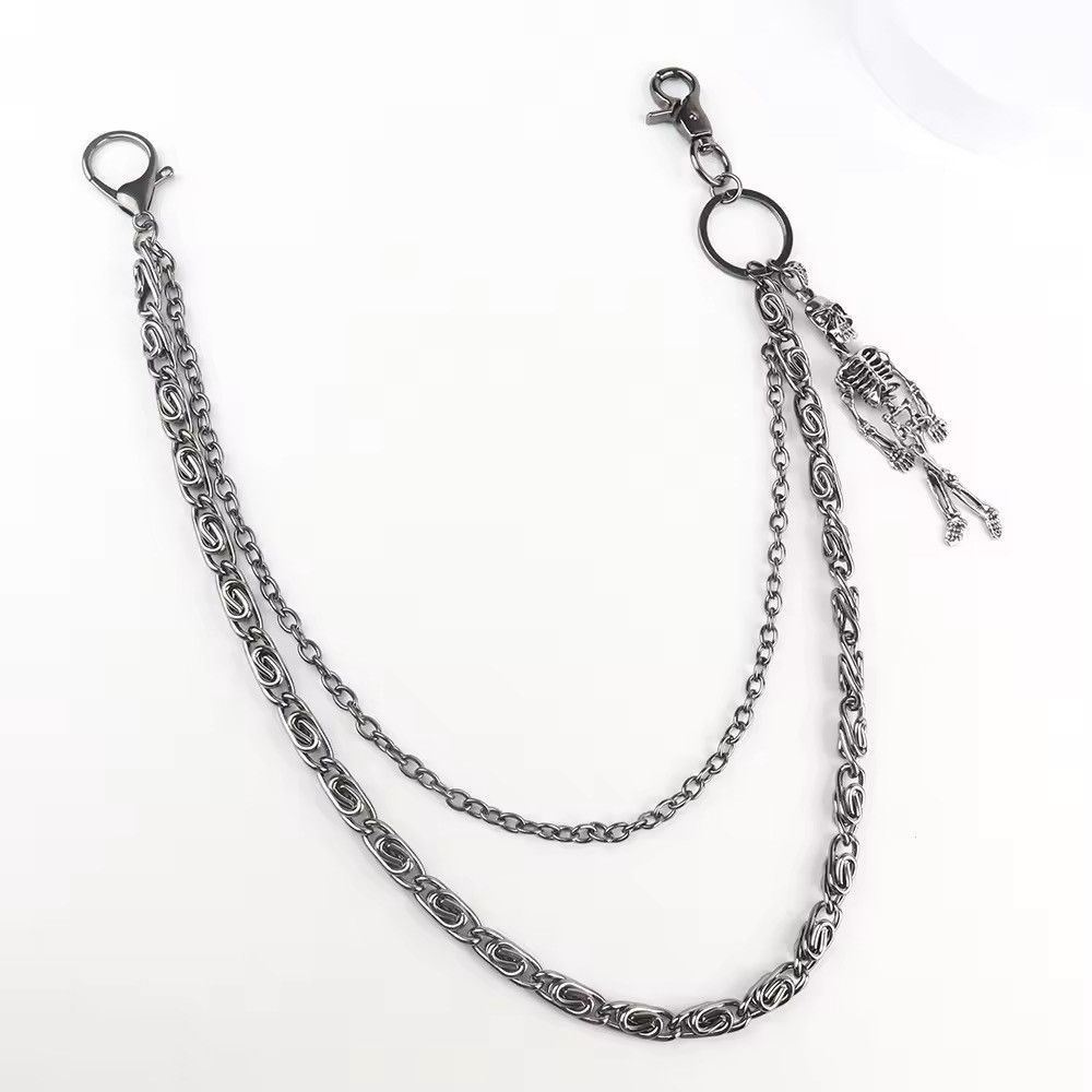 Other Double Metal Waist Key Chain Skull Head Skeleton Pants Size ONE SIZE - 7 Thumbnail