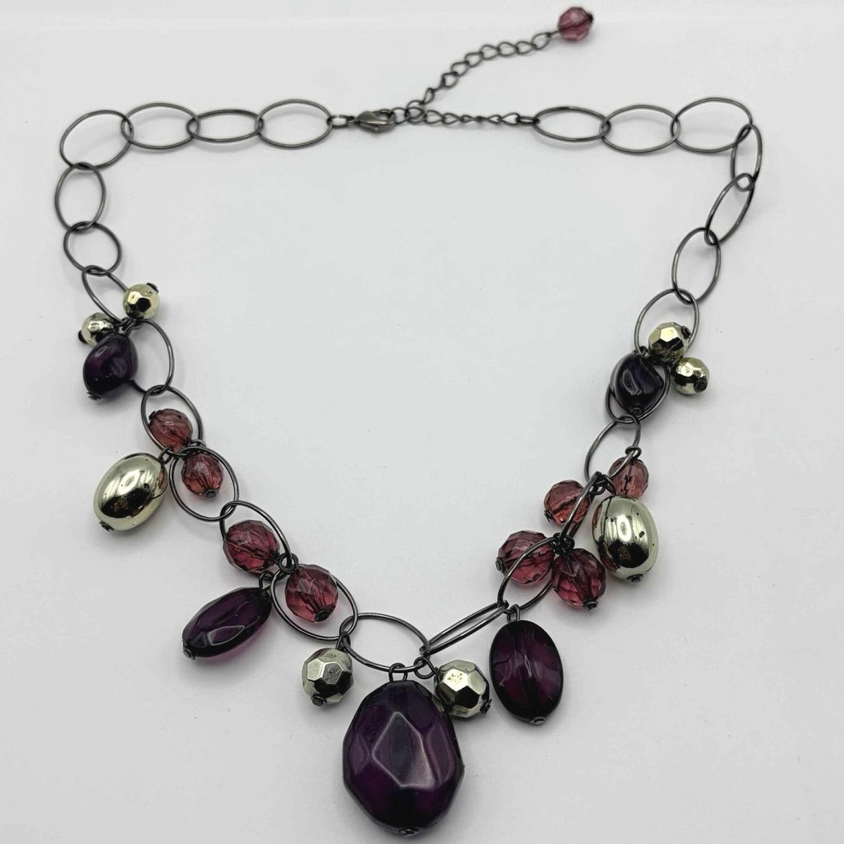 Other Purple & Silver Crystal Necklace Size ONE SIZE - 5 Thumbnail