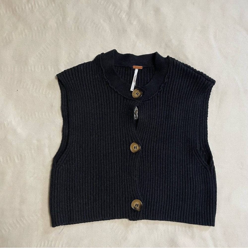 Free People NWT New $68 Free People Naiome Rib Micro Black Vest Size S Size S / US 4 / IT 40 - 9 Thumbnail
