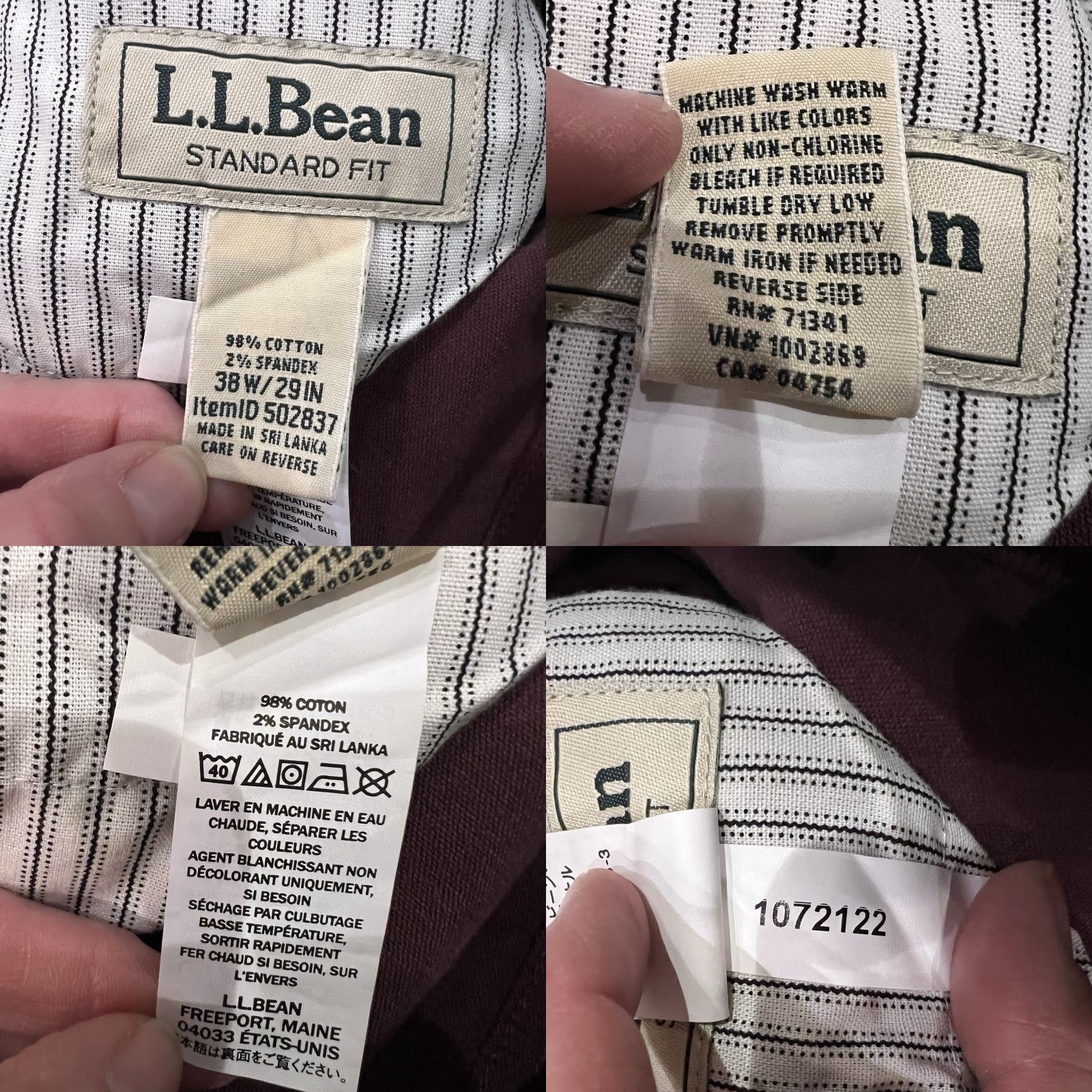 Vintage LL Bean Corduroy Pants Mens 38x29 Maroon Regular Straight Zip 5-Pocket Solid Preppy Size US 38 / EU 54 - 8 Thumbnail