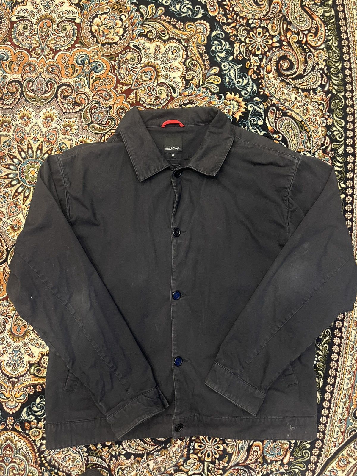 Vintage Black Coach Jacket (Tagged XL, Fits L) – 98% Cotton Size US XL / EU 56 / 4 - 1 Thumbnail
