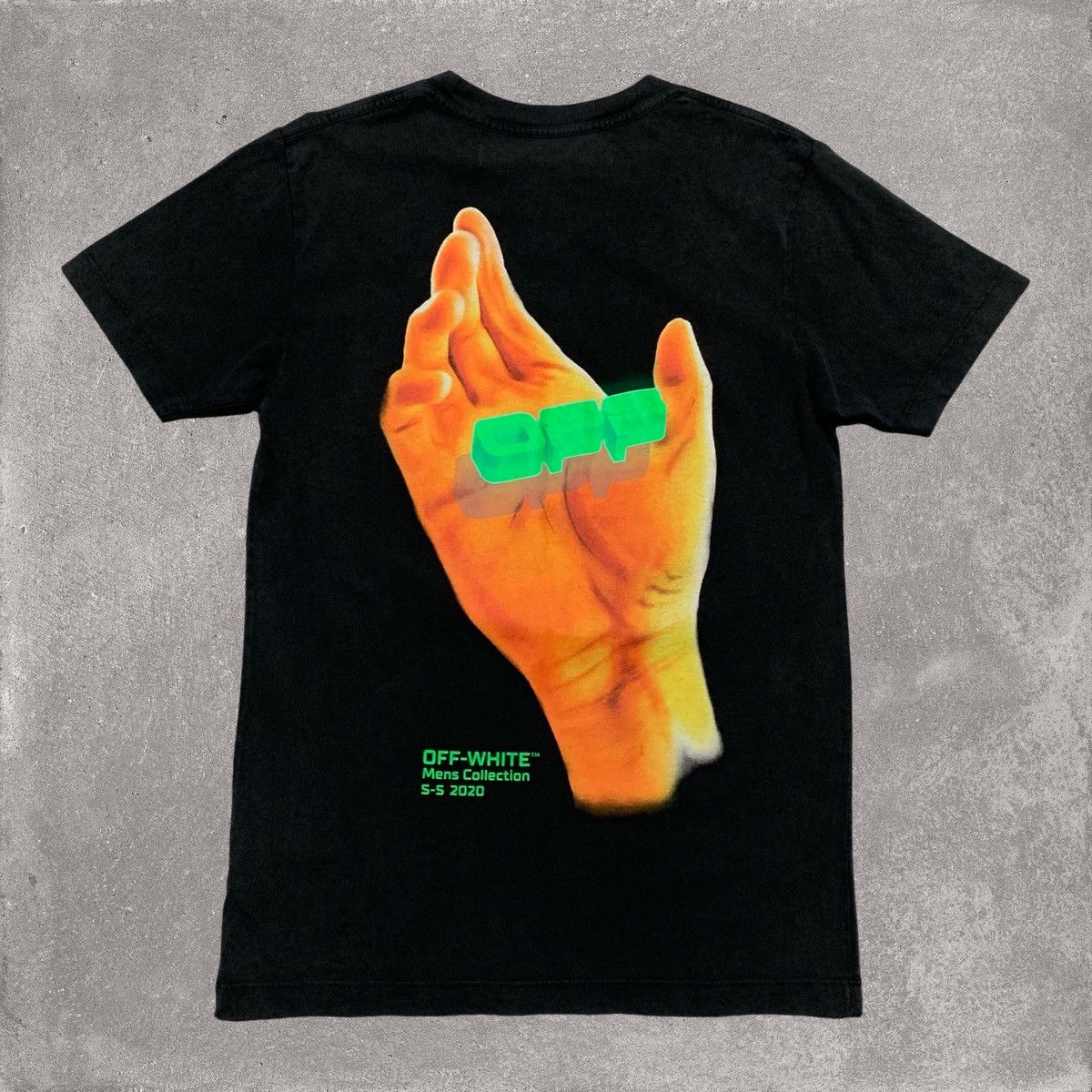 Off White Small Hand Logo Off Black Tee Virgil Abloh