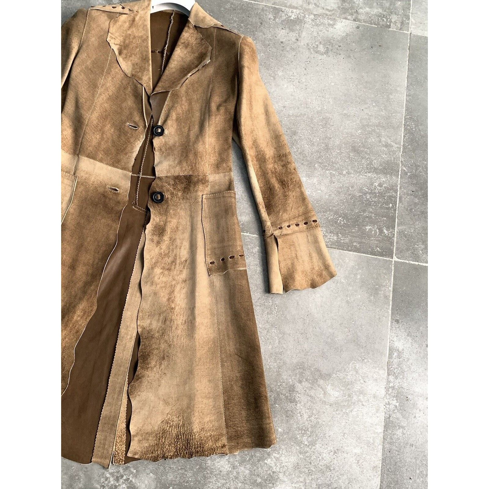 Other × Vintage SYLVIE SCHIMMEL Lamb Leather Trench Coat Jacket EU 36 US 4 Size S / US 4 / IT 40 - 7 Thumbnail