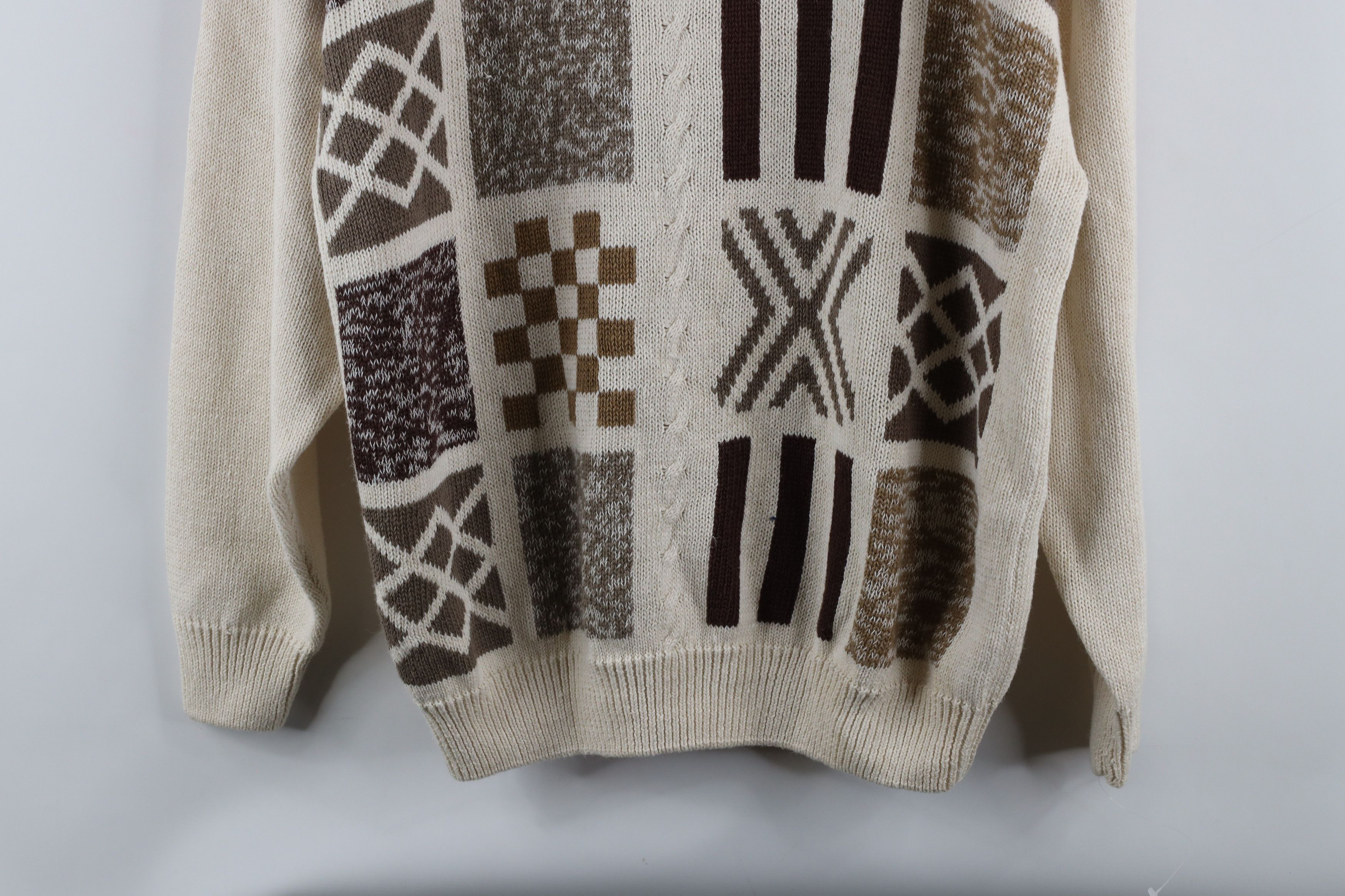 Vintage Deadstock Vintage 90s Coogi Style Patchwork Knit Sweater Size XL / US 12-14 / IT 48-50 - 3 Thumbnail