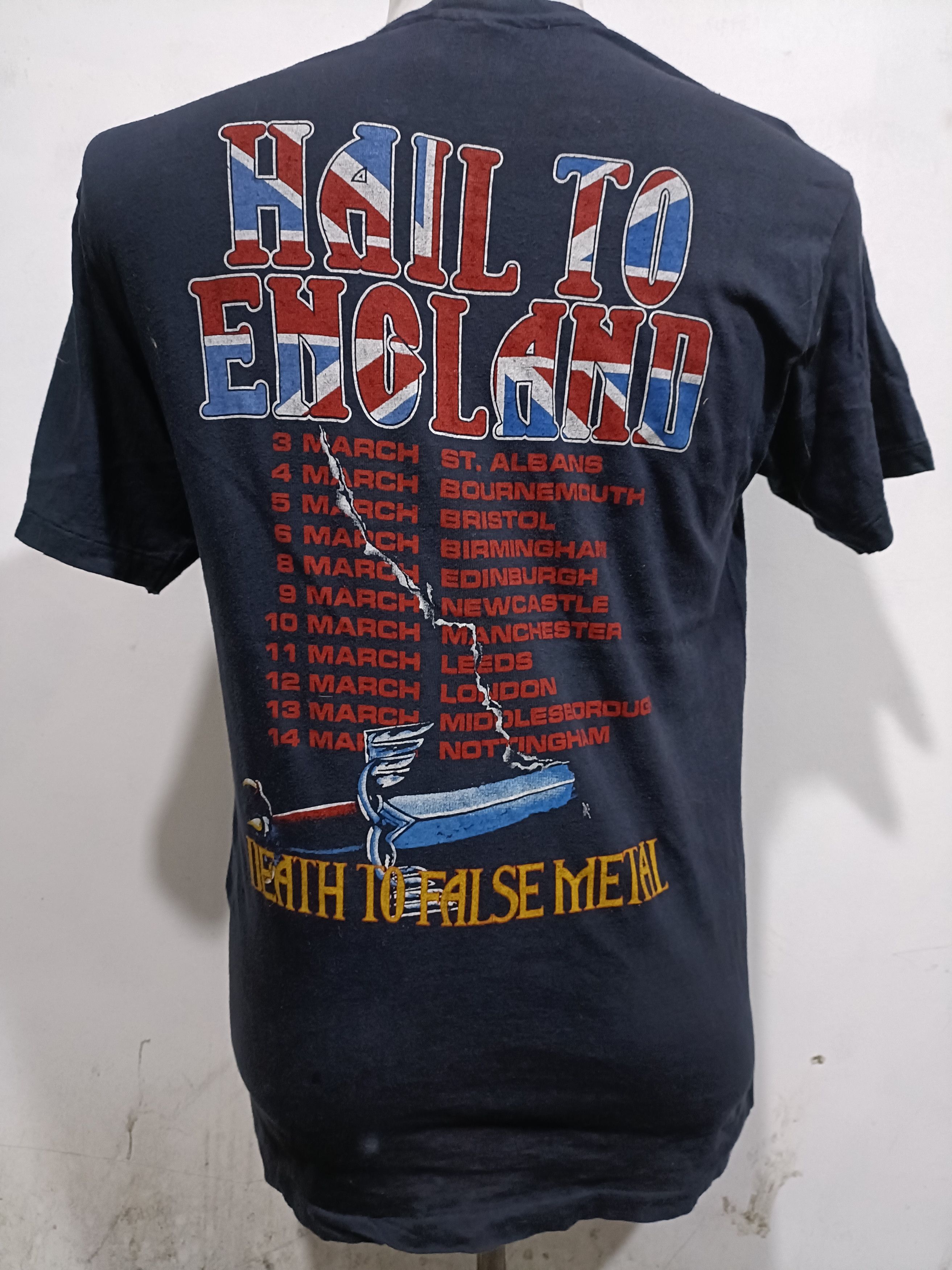 Vintage Vintage Manowar Hail To England 1984Tour T Shirt Size US L / EU 52-54 / 3 - 4 Thumbnail