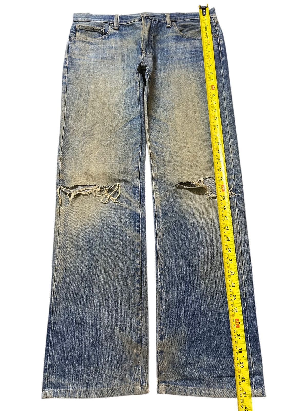 Uniqlo Vintage Japanese Uniqlo Mud Wash Distressed Style Loose Jean Size US 34 / EU 50 - 12 Thumbnail