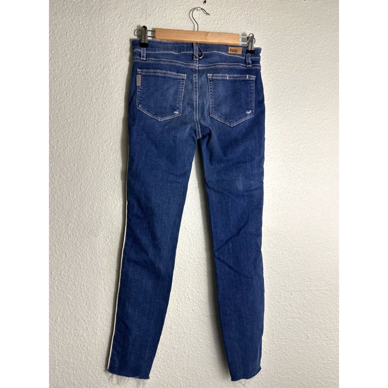 Paige Paige Verdugo Ankle Jeans Womens Blue 26x27 Denim Mid Rise Regular Fit Frayed Hems Piping Navy Blue Pant Size 26" / US 2 / IT 38 - 7 Thumbnail