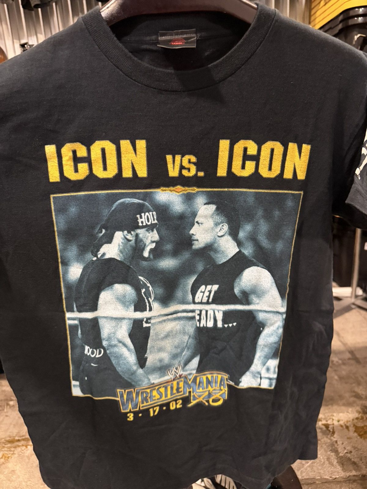 WWF 2002 WWF Icon vs Icon Hogan Vs The Rock Wrestlemania X8 Sz L Size US L / EU 52-54 / 3 - 2 Thumbnail