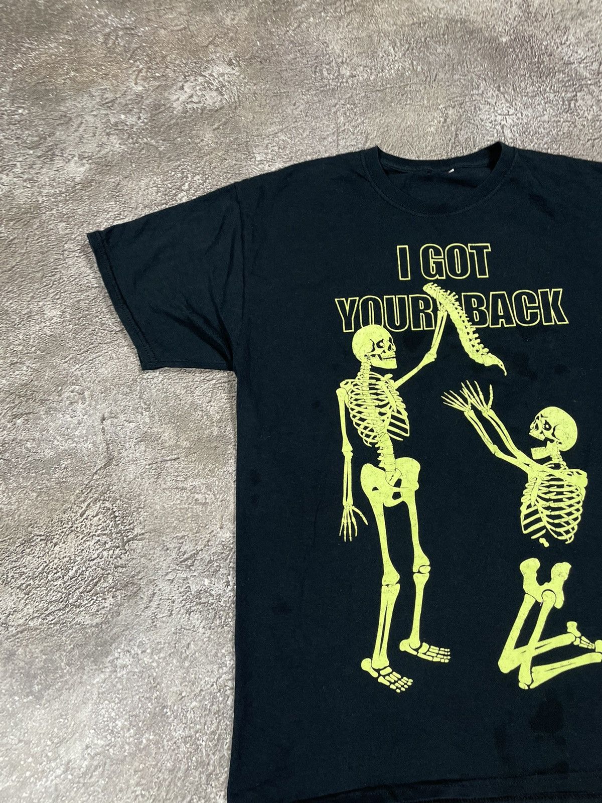 Vintage Vintage Y2K Skeleton Graphic Tee Black Faded Goth Wide Leg M Size US M / EU 48-50 / 2 - 2 Thumbnail