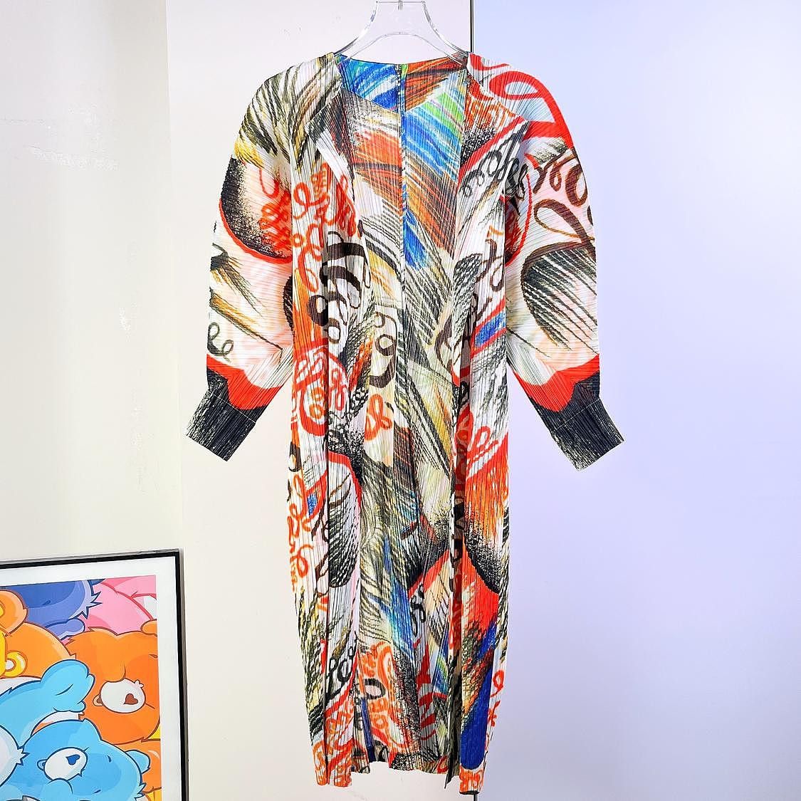 Pleats Please Issey Miyake PLEATS PLEASE ISSEY MIYAKE Multi-Color Pleated Midi Dress Si Size S / US 4 / IT 40 - 1 Thumbnail