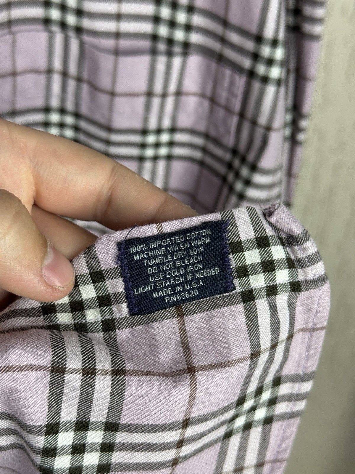 Burberry Burberry Check Shirt Made in USA Pink Check Size M Size US M / EU 48-50 / 2 - 11 Thumbnail