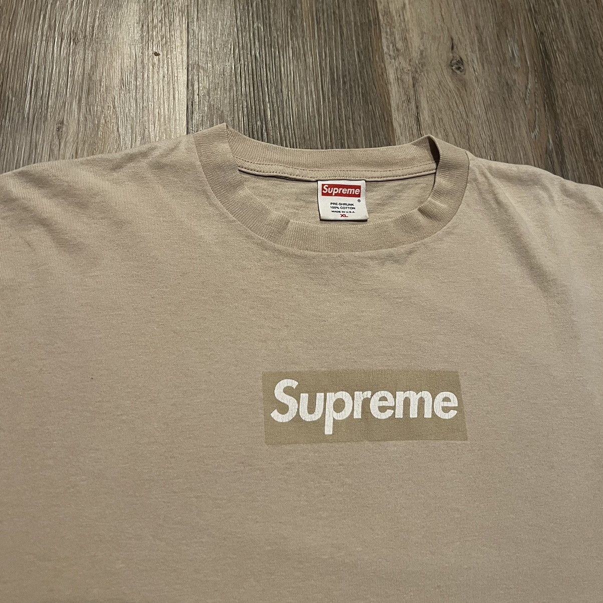 Supreme Supreme Tan Bogo Tan Box logo tee Sand bogo tonal 2003 tee Size US XL / EU 56 / 4 - 2 Thumbnail