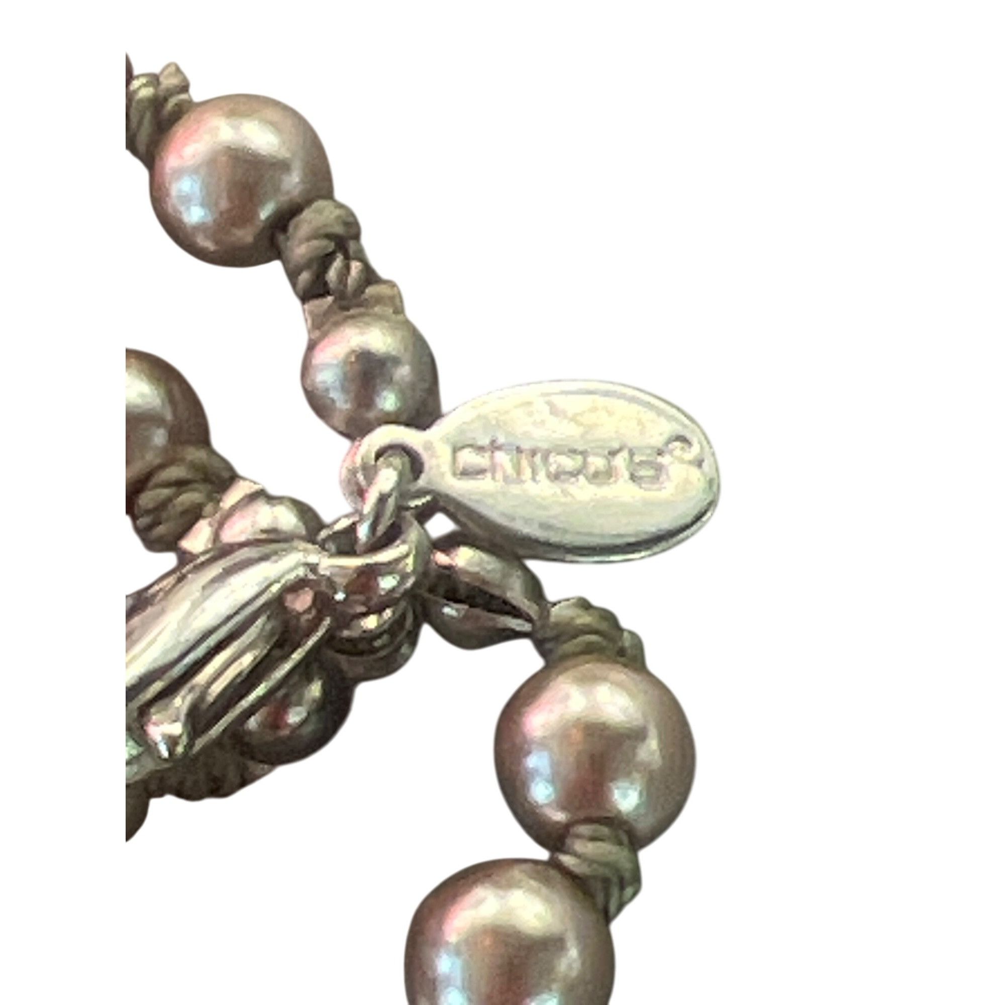Chicos Chicos Multi Strand Faux Pearl Necklace Layered Knotted Betw Size ONE SIZE - 4 Thumbnail