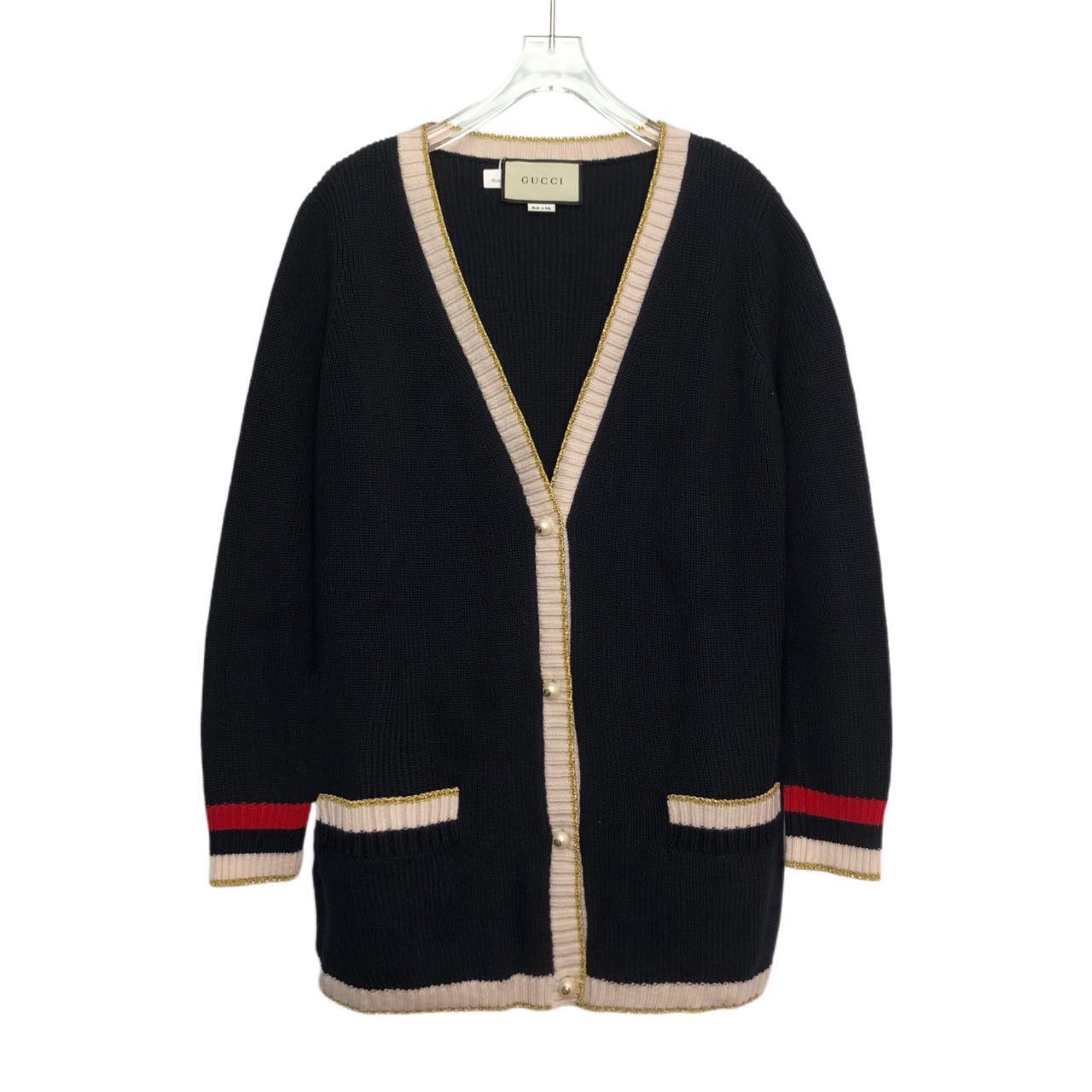 Gucci GUCCI Color Block Stripe Casual Cardigan Knitwear K26WX Size M / US 6-8 / IT 42-44 - 1 Thumbnail