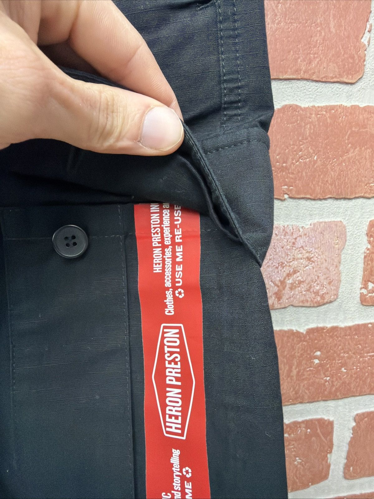 Heron Preston HERON PRESTON Cargo Pants, Size S, , Black, Solid Color, Size US 28 / EU 44 - 4 Thumbnail