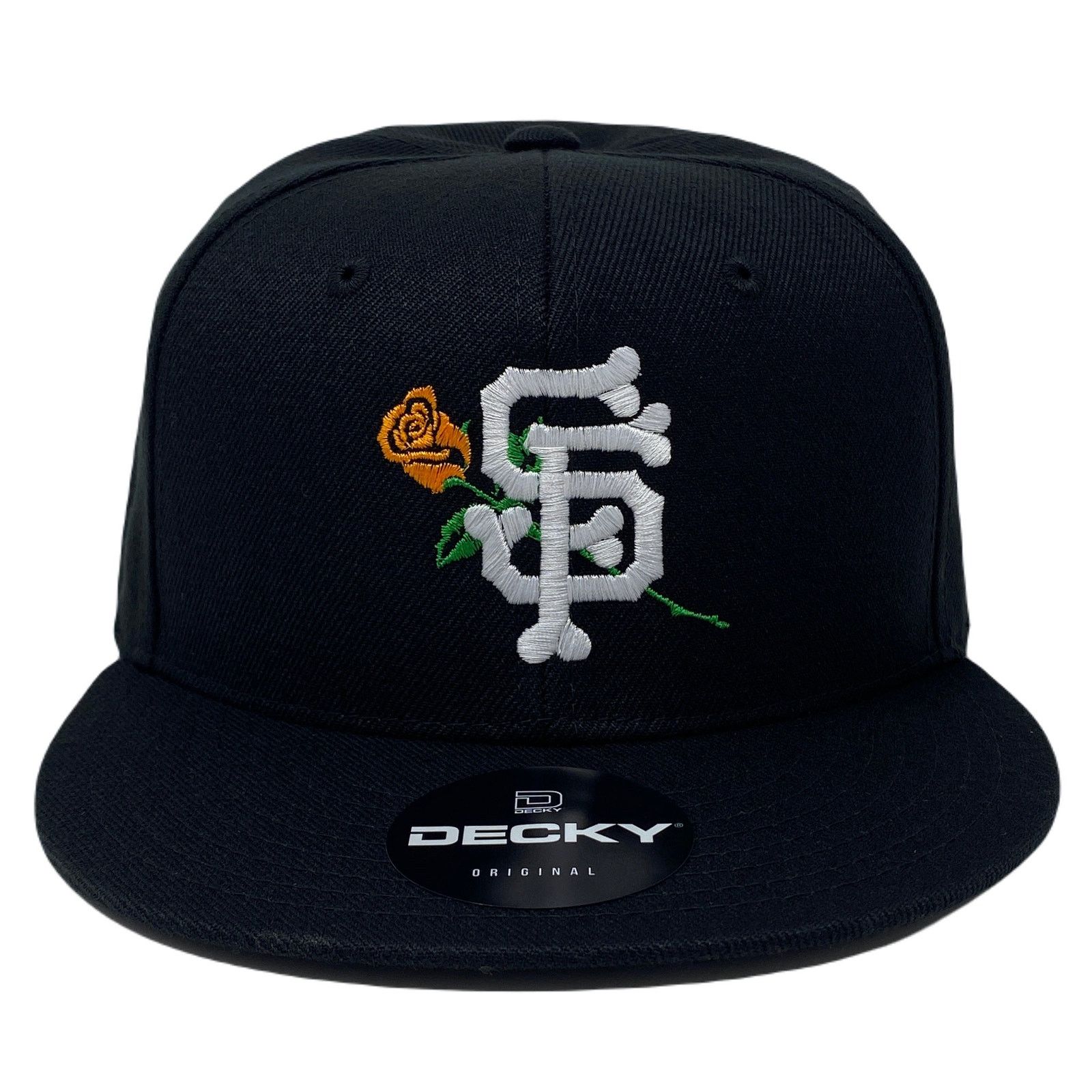 Other San Francisco Bone Rose Snapback Hat All Black Size ONE SIZE - 3 Thumbnail