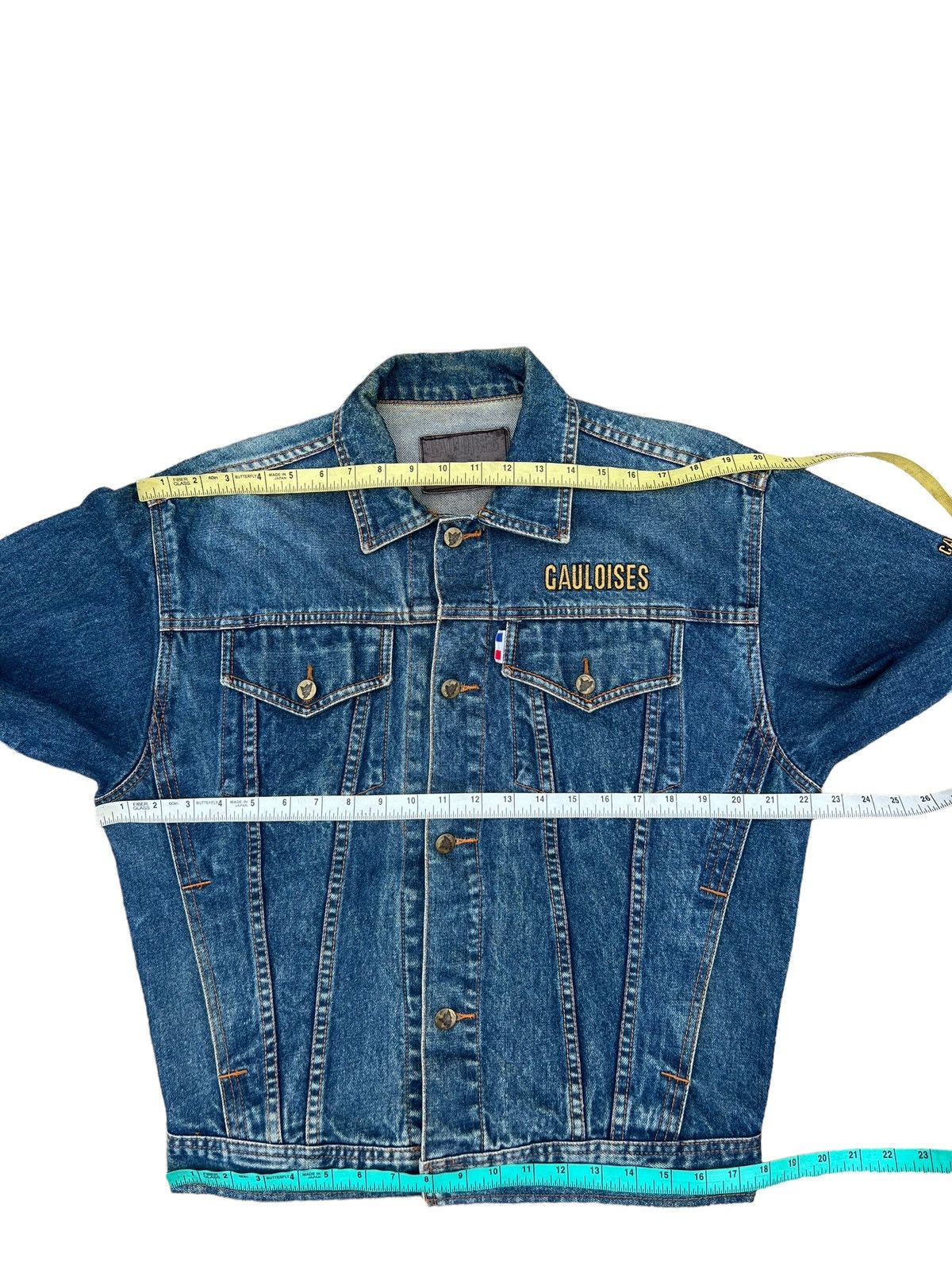 Vintage Vintage 90s Gauloises France Fade Muddy Denim Trucker Jacket Size US M / EU 48-50 / 2 - 2 Thumbnail