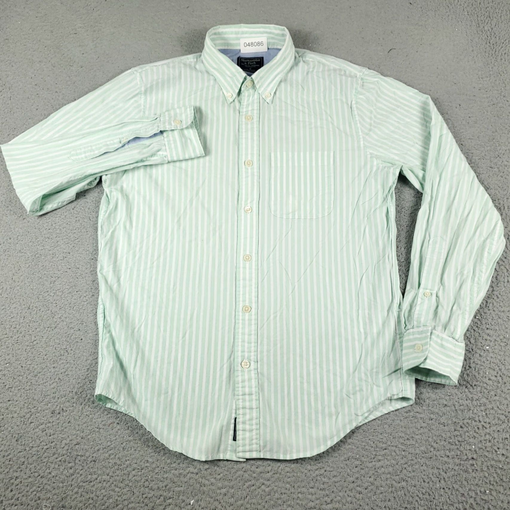 Abercrombie & Fitch VINTAGE Abercrombie & Fitch Shirt Men Medium Green Striped Button-Up Long Sleeve Casual Shirt M Green Modern Preppy Mens Size US M / EU 48-50 / 2 - 2 Thumbnail