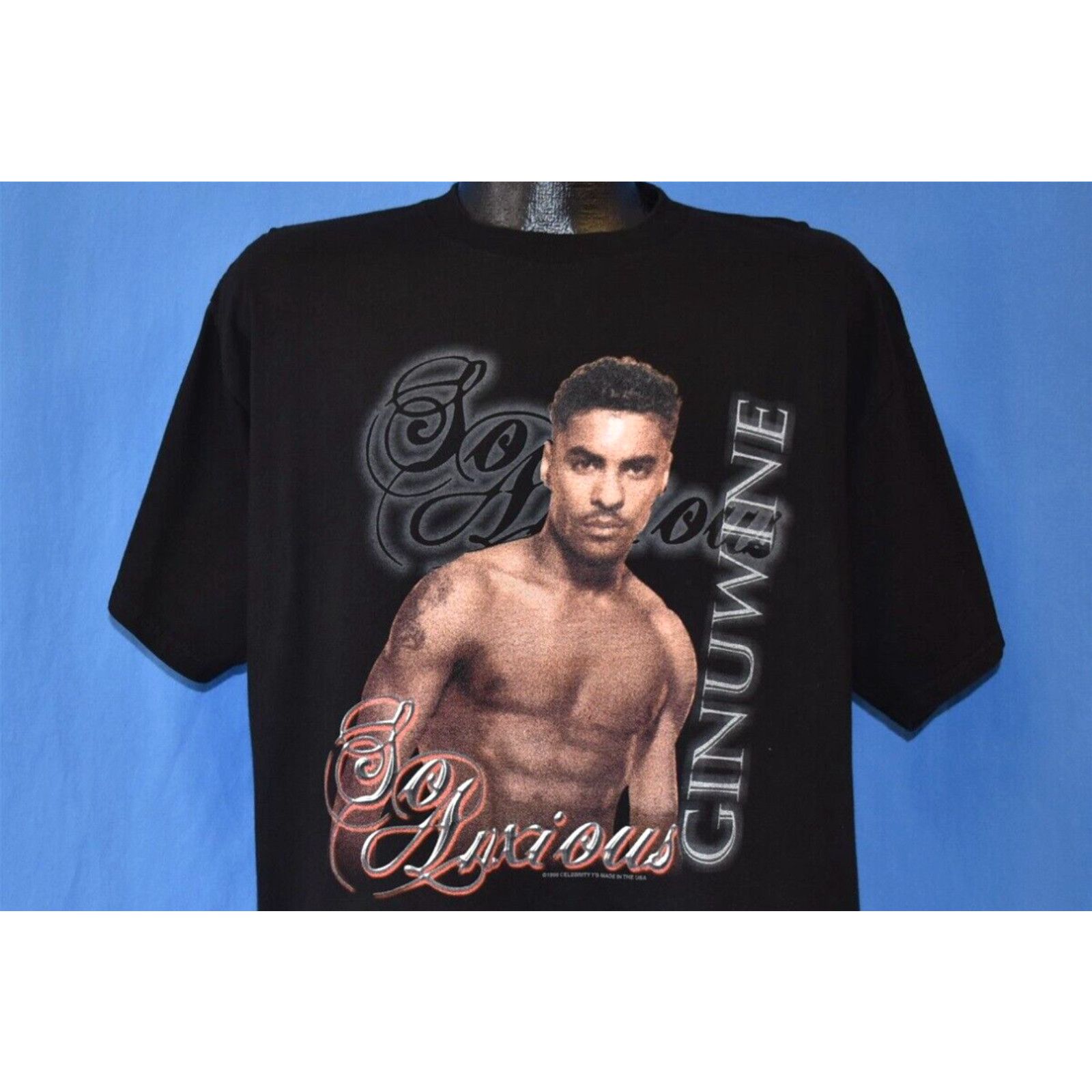 image of Vintage 90's Ginuwine So Anxious 1999 R&b Hip Hop Music Promo 2 Sided T-Shirt XL in White, Men's