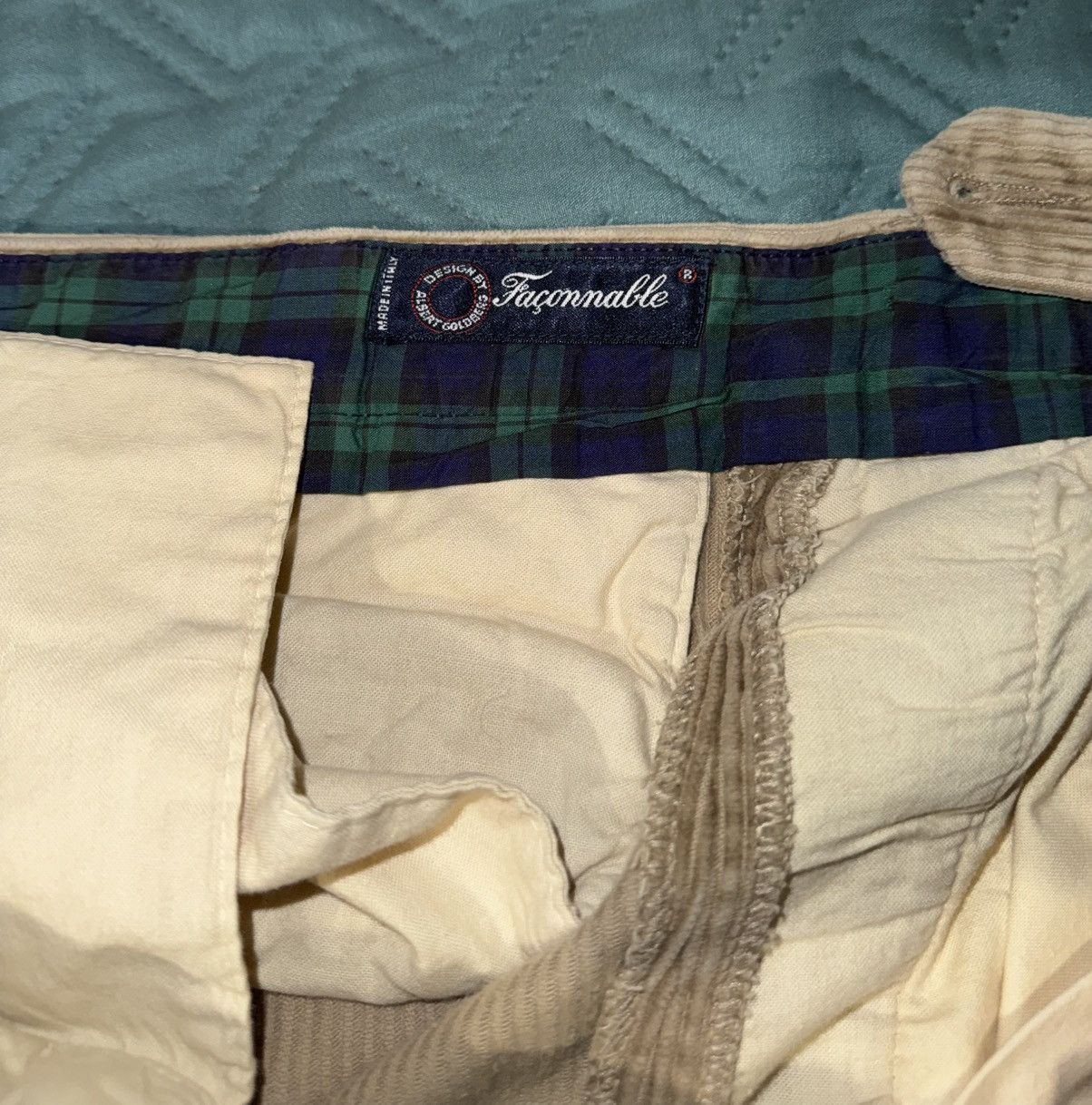 Faconnable Façonnable Men's Corduroy Pants - Size 48 - Classic Beige Size US 32 / EU 48 - 1 Thumbnail