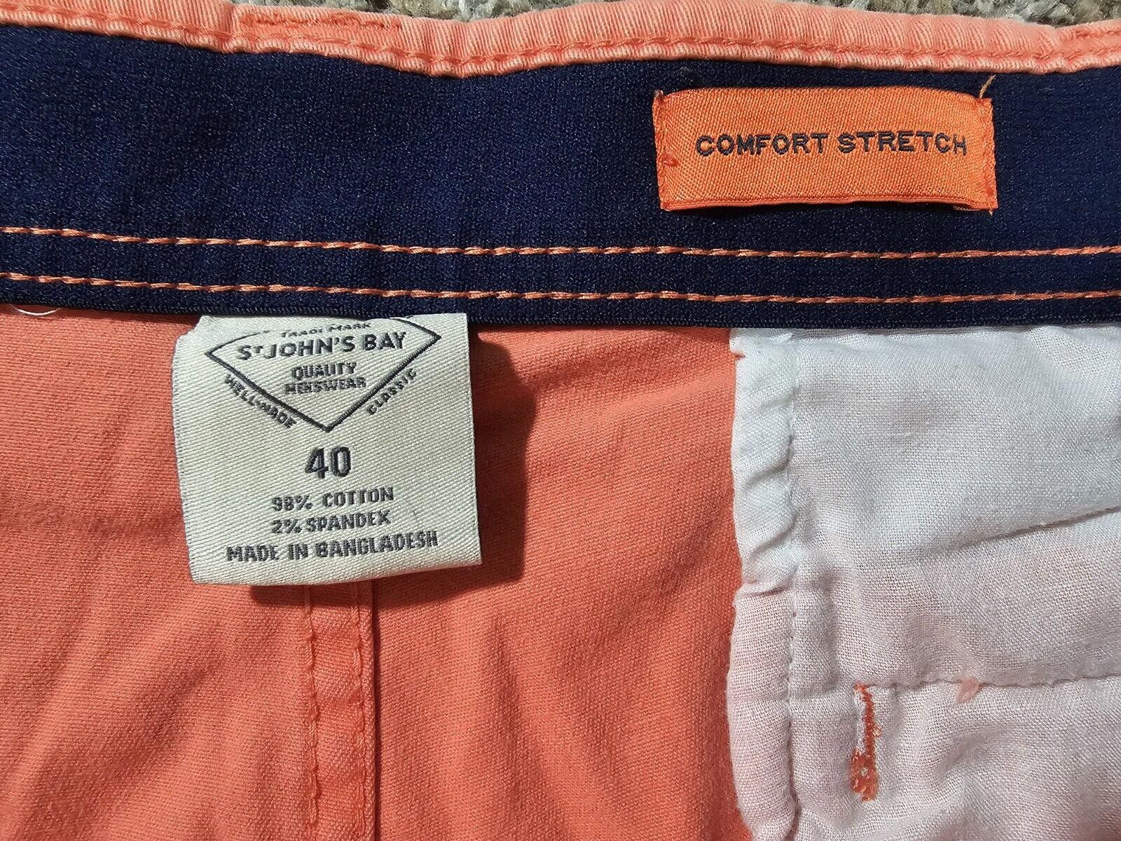 St. Johns Bay St. John's Bay Comfort Stretch Shorts, Men's 40 Orange Coral Size US 40 / EU 56 - 3 Thumbnail