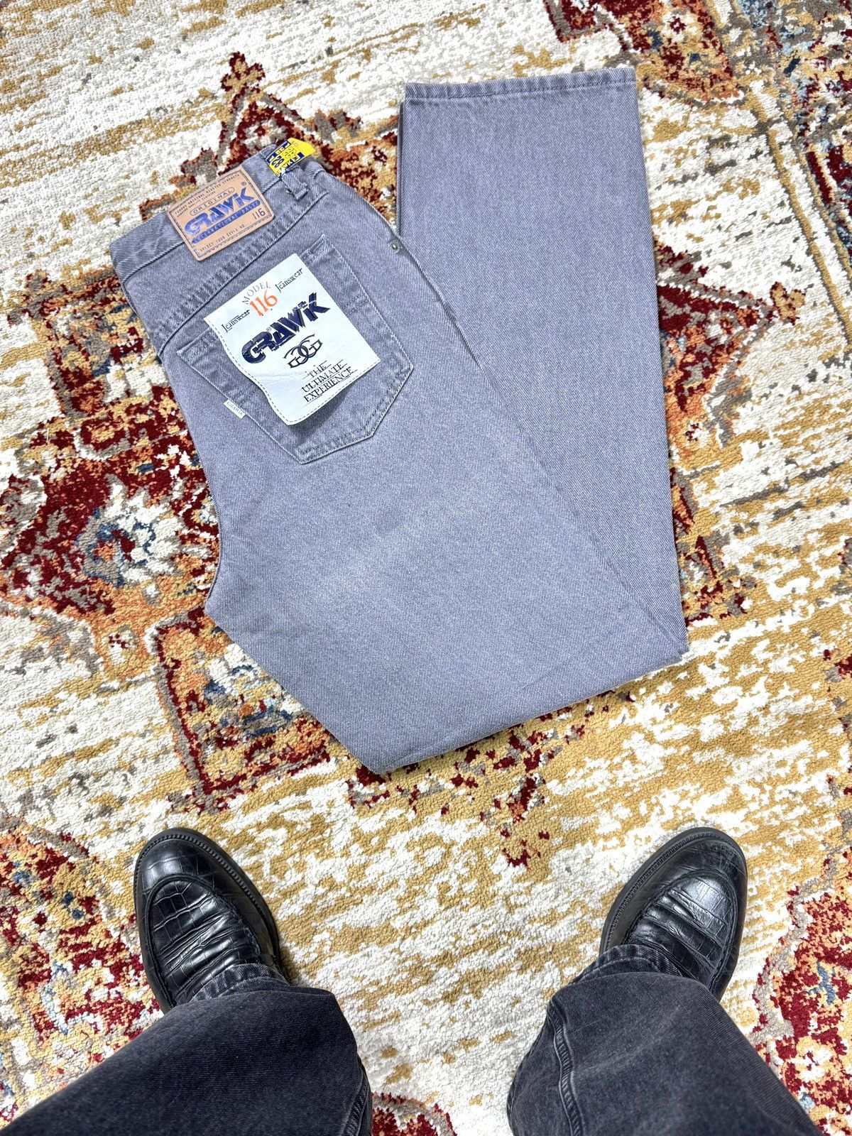 Vintage ᶠᵃⁿᶜʸᵍᵘʸ BNWT Y2K Baggy Washed Denim Jeans Wide leg vintage Size US 31 - 1 Thumbnail