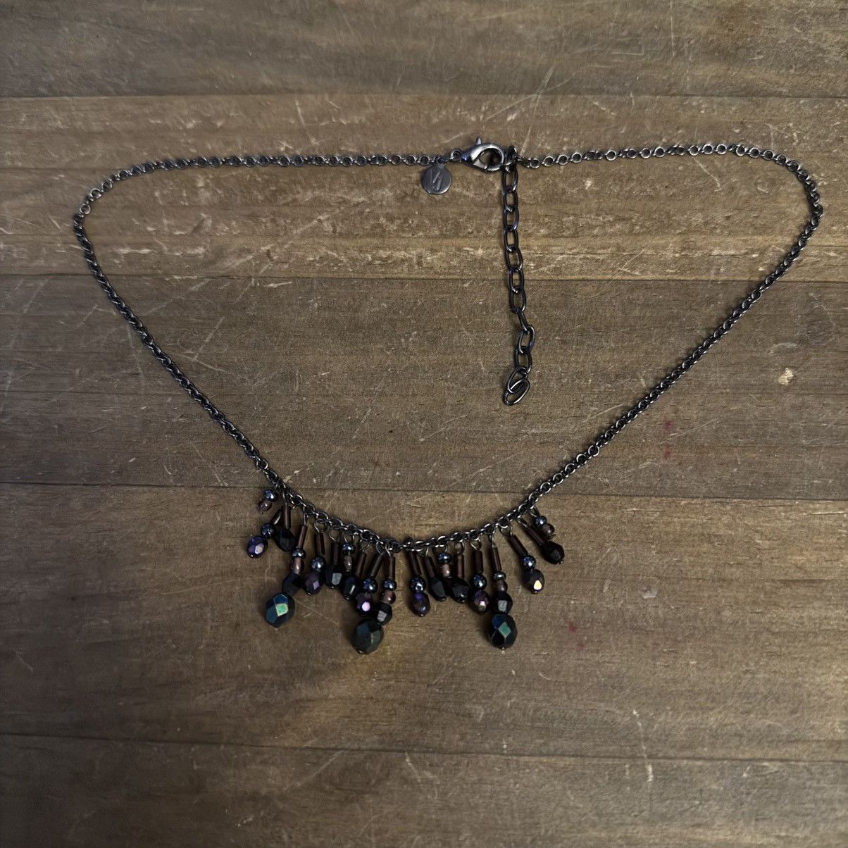 Other Victor Jansen gunmetal iridescent dangle bead chain necklace Size ONE SIZE - 2 Thumbnail